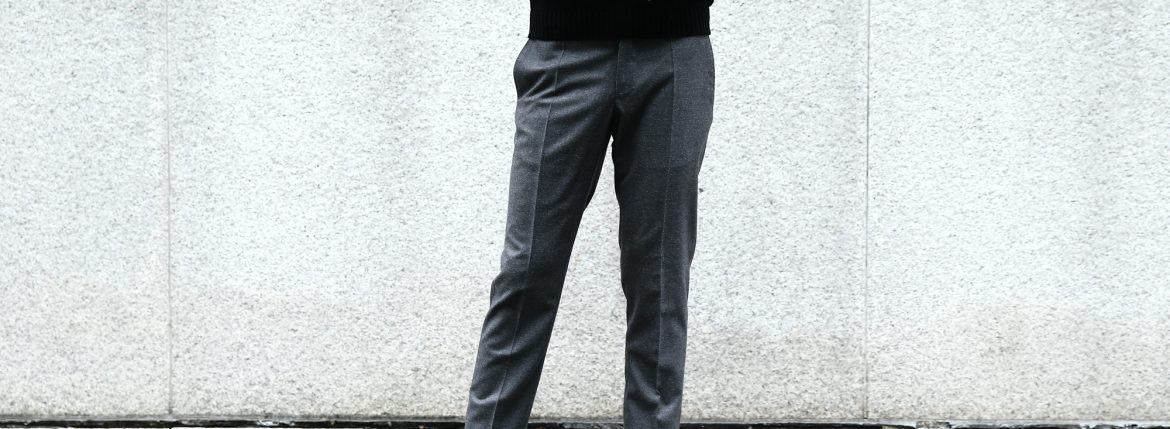 【INCOTEX / インコテックス】 N35 SLIM FIT (1NT035) S120’S HIGH COMFORT FLANNEL ストレッチ フランネル ウール スラックス MEDIUM GRAY (ミディアムグレー・910) 2017 秋冬新作 incotex インコテックス スラックス 愛知 名古屋 ZODIAC ゾディアック グレスラ