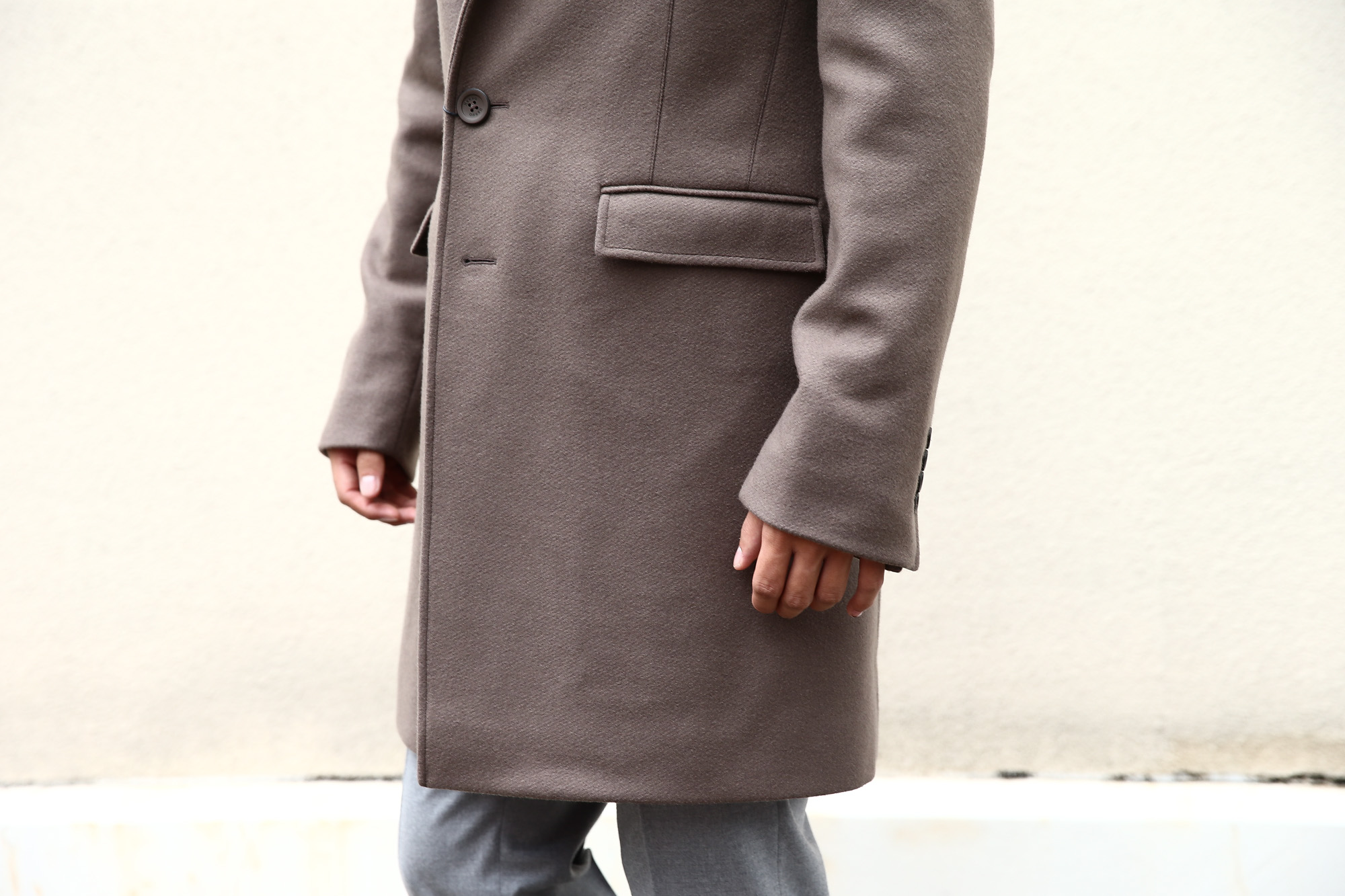 【HERNO / ヘルノ】 CA0045U Chester coat チェスターコート LANA DIAGONALE NYLON ULTRALIGHT 中綿入り ウールチェスターコート LIGHT BROWN (ライトブラウン・2700) Made in italy (イタリア製) 2017 秋冬新作　愛知 名古屋 Alto e Diritto アルト エ デリット herno ヘルノ ダウンコート ビジネススタイル