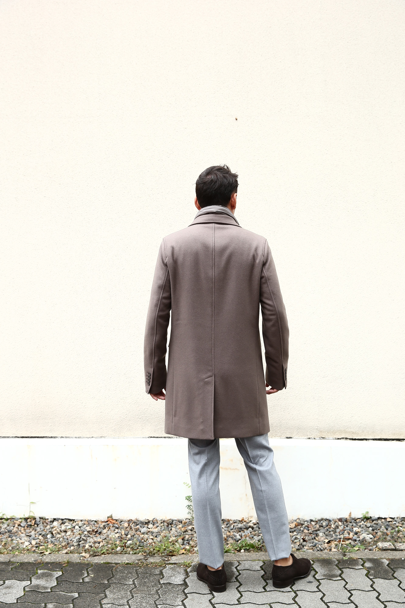 【HERNO / ヘルノ】 CA0045U Chester coat チェスターコート LANA DIAGONALE NYLON ULTRALIGHT 中綿入り ウールチェスターコート LIGHT BROWN (ライトブラウン・2700) Made in italy (イタリア製) 2017 秋冬新作　愛知 名古屋 Alto e Diritto アルト エ デリット herno ヘルノ ダウンコート ビジネススタイル