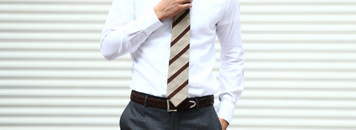 ISAIA (イザイア) STRIPE TIE (ストライプタイ) シルク ジャガード ストライプ ネクタイ GOLD (ゴールド・01) Handmade in italy (イタリア製) 2017 秋冬新作 isaia スーツ ネクタイ 愛知 名古屋 ZODIAC ゾディアック