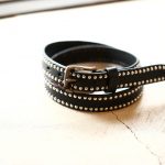 J&M DAVIDSON (ジェイアンドエムデヴィッドソン) NARROW SIDE STUDS BELT 25MM (ナロー サイド スタッズ ベルト 25mm) COWHIDE LEATHER (カウハイドレザー) スタッズベルト BLACK (ブラック・999) Made in italy (イタリア製) 2017 秋冬新作のイメージ