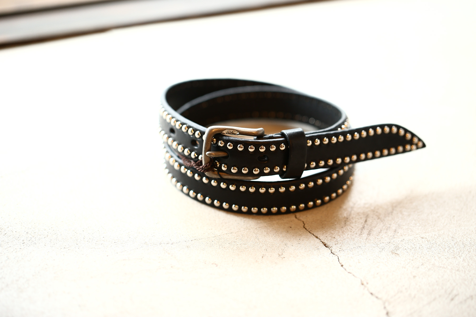 J&M DAVIDSON (ジェイアンドエムデヴィッドソン) NARROW SIDE STUDS BELT 25MM (ナロー サイド スタッズ ベルト 25mm) COWHIDE LEATHER (カウハイドレザー) スタッズベルト BLACK (ブラック・999) Made in italy (イタリア製) 2017 秋冬新作 jmdavidson jandmdavidson ジェイエム 愛知 名古屋 Alto e Diritto アルト エ デリット ベルト