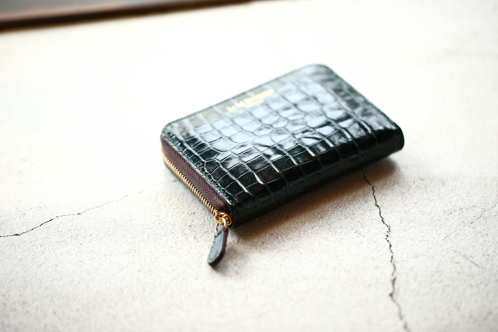 J&M DAVIDSON (ジェイアンドエムデヴィッドソン) SMALL ZIP PURSE (スモール ジップ パース) 7444 SMALL MOCK CROC (クロコダイル型押し) 折財布 ショートウォレット BOTTLE GREEN / NIGTH (ボトルグリーン / ナイト・4800) Made in spain (スペイン製)　2017 秋冬新作 jandmdavidosn smallzippurse サイフ ウォレット ジェイエムデヴィッドソン 愛知 名古屋 Alto e Diritto アルト エ デリット