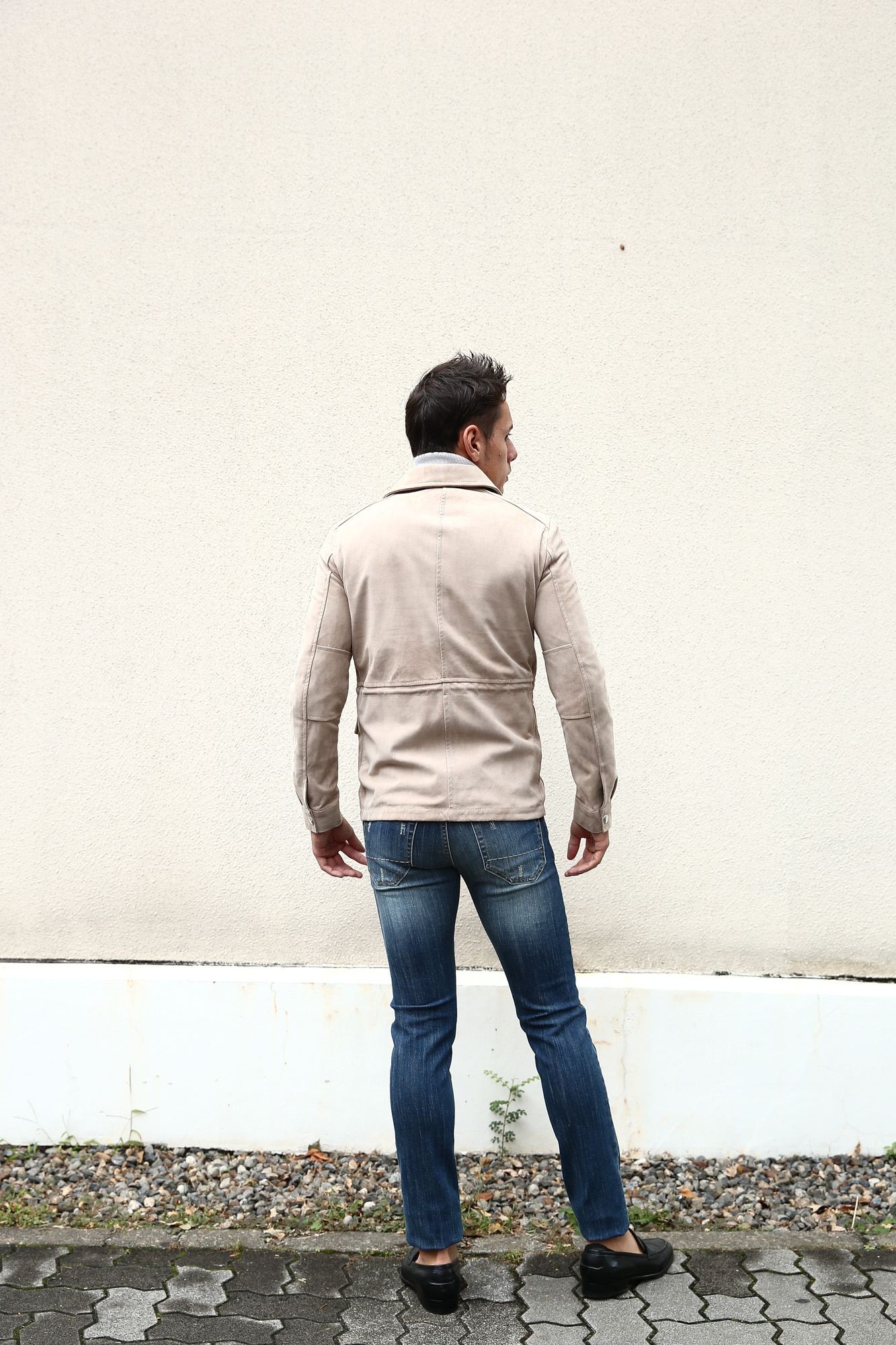 【Radice / ラディーチェ】 M-65 Suede Leather Jacket スエードラムナッパレザー ミリタリージャケット GRIGIO (ベージュ) MADE IN ITALY (イタリア製) 2017 秋冬新作 radice ラディーチェ 愛知 名古屋 Alto e Diritto アルト エ デリット