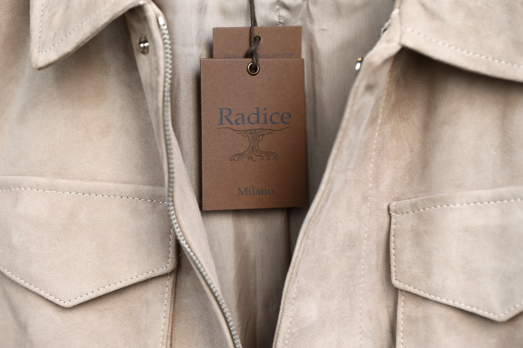 Radice (ラディーチェ) M-65 Suede Leather Jacket スエードラムナッパレザー ミリタリージャケット GRIGIO (ベージュ) MADE IN ITALY (イタリア製) 2017 秋冬新作 radice ラディーチェ 愛知 名古屋 Alto e Diritto アルト エ デリット 