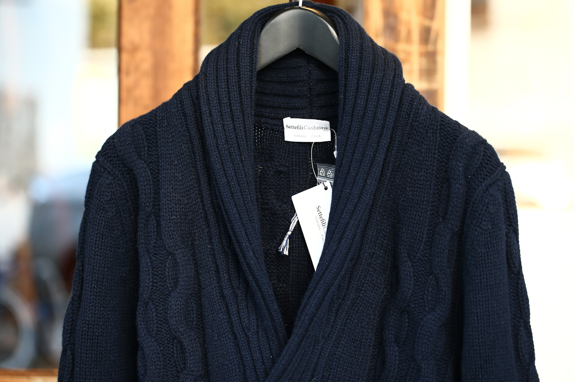 Settefili Cashmere (セッテフィーリ カシミア) Shawl Collar Cardigan (ショールカラーカーディガン) ウール カシミア ローゲージ ニット カーディガン NAVY (ネイビー・MC041) made in italy (イタリア製)　2017秋冬新作 settefilicashmere-shawlcollar セッテフィーリカシミア 愛知 名古屋 Alto e Diritto アルト エ デリット