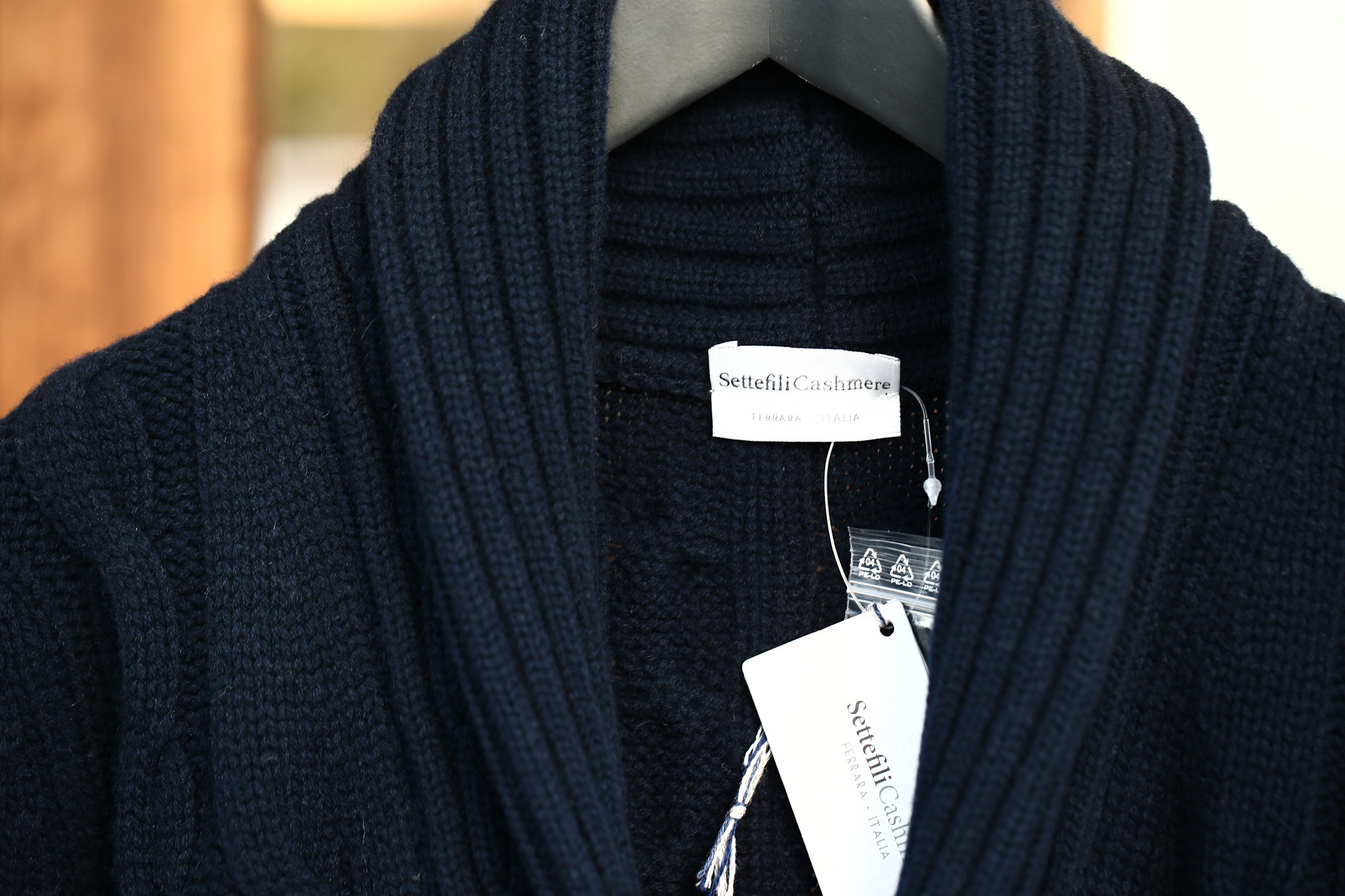 Settefili Cashmere (セッテフィーリ カシミア) Shawl Collar Cardigan (ショールカラーカーディガン) ウール カシミア ローゲージ ニット カーディガン NAVY (ネイビー・MC041) made in italy (イタリア製)　2017秋冬新作 settefilicashmere-shawlcollar セッテフィーリカシミア 愛知 名古屋 Alto e Diritto アルト エ デリット