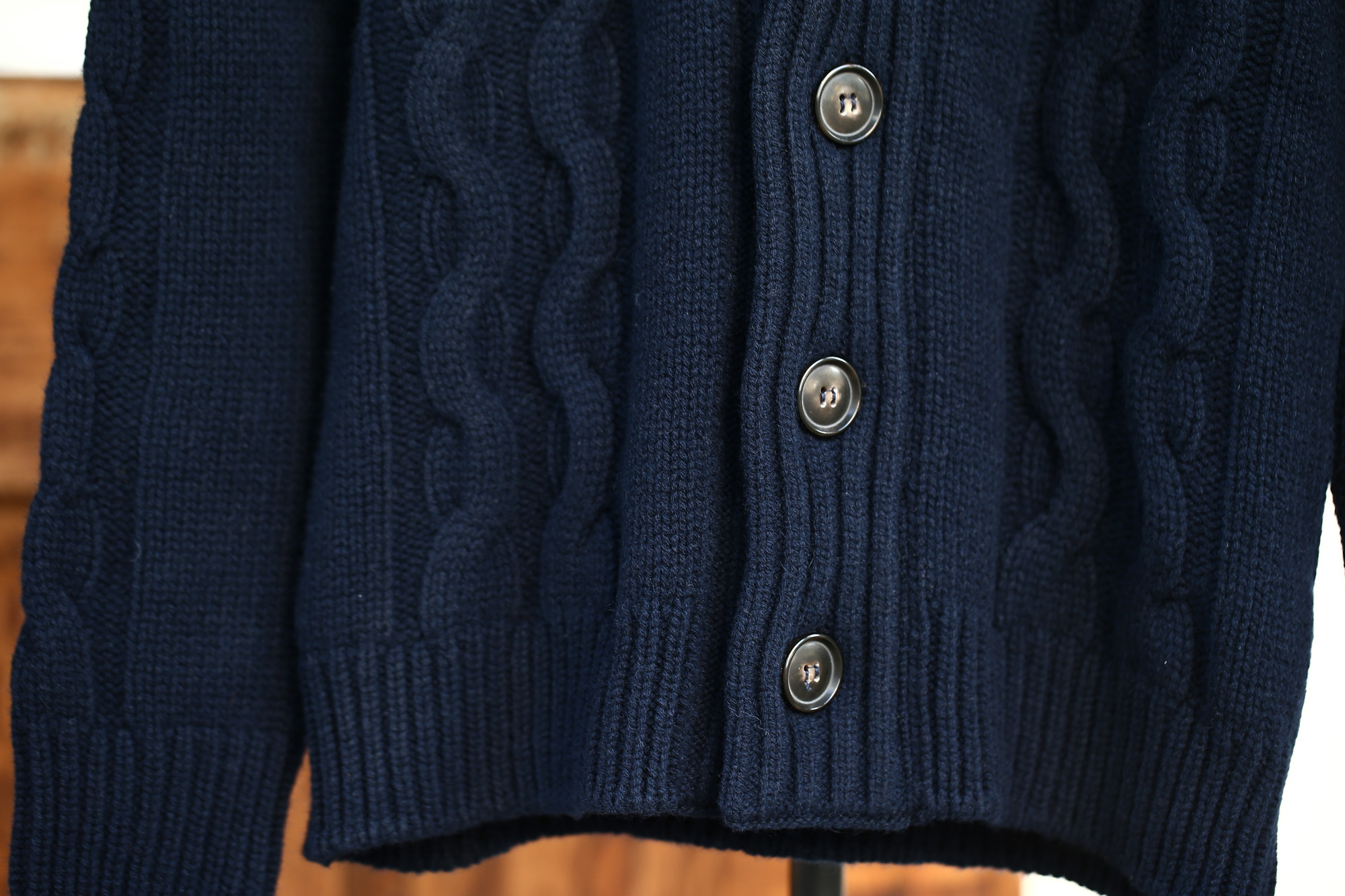 Settefili Cashmere (セッテフィーリ カシミア) Shawl Collar Cardigan (ショールカラーカーディガン) ウール カシミア ローゲージ ニット カーディガン NAVY (ネイビー・MC041) made in italy (イタリア製)　2017秋冬新作 settefilicashmere-shawlcollar セッテフィーリカシミア 愛知 名古屋 Alto e Diritto アルト エ デリット