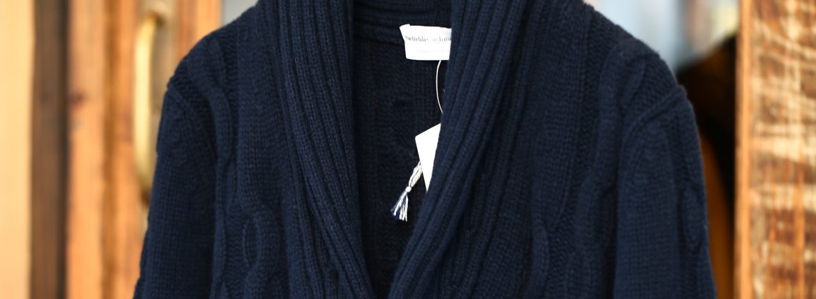 Settefili Cashmere (セッテフィーリ カシミア) Shawl Collar Cardigan (ショールカラーカーディガン) ウール カシミア ローゲージ ニット カーディガン NAVY (ネイビー・MC041) made in italy (イタリア製)　2017秋冬新作 settefilicashmere-shawlcollar セッテフィーリカシミア 愛知 名古屋 ZODIAC ゾディアック