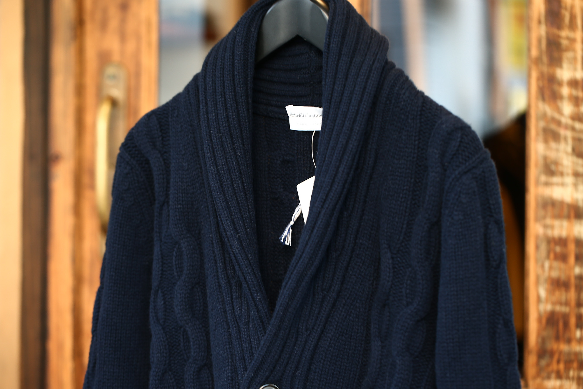 Settefili Cashmere (セッテフィーリ カシミア) Shawl Collar Cardigan (ショールカラーカーディガン) ウール カシミア ローゲージ ニット カーディガン NAVY (ネイビー・MC041) made in italy (イタリア製)　2017秋冬新作 settefilicashmere-shawlcollar セッテフィーリカシミア 愛知 名古屋 Alto e Diritto アルト エ デリット