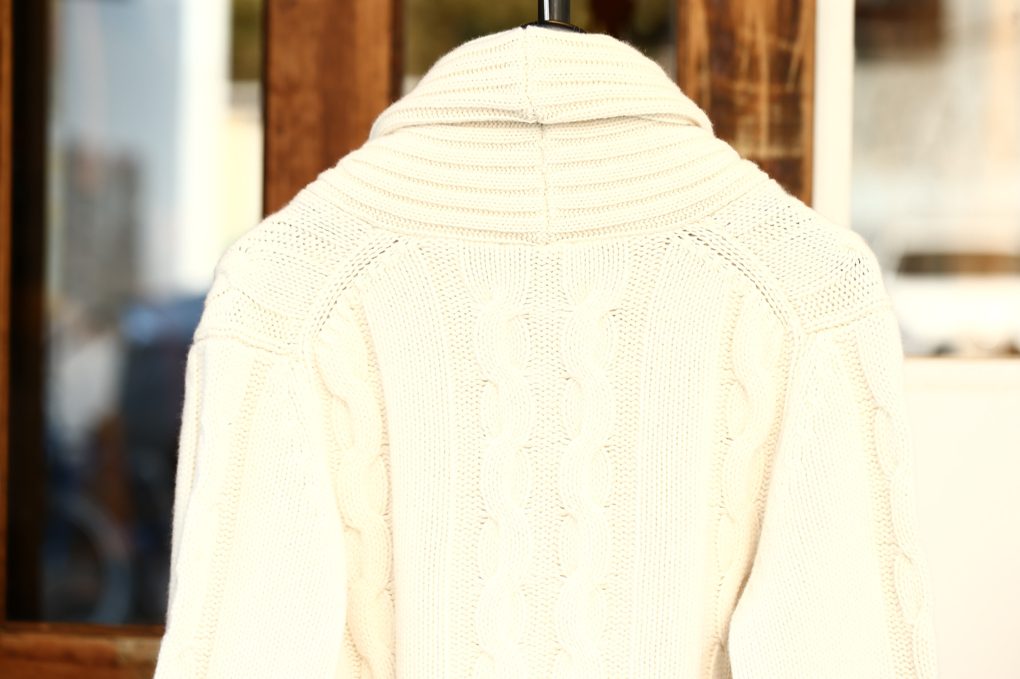 Settefili Cashmere (セッテフィーリ カシミア) Shawl Collar Cardigan (ショールカラーカーディガン) ウール カシミア ローゲージ ニット カーディガン OFF WHITE (オフホワイト・MC020) made in italy (イタリア製)　2017秋冬新作 settefilicashmere-shawlcollar セッテフィーリカシミア 愛知 名古屋 Alto e Diritto アルト エ デリット