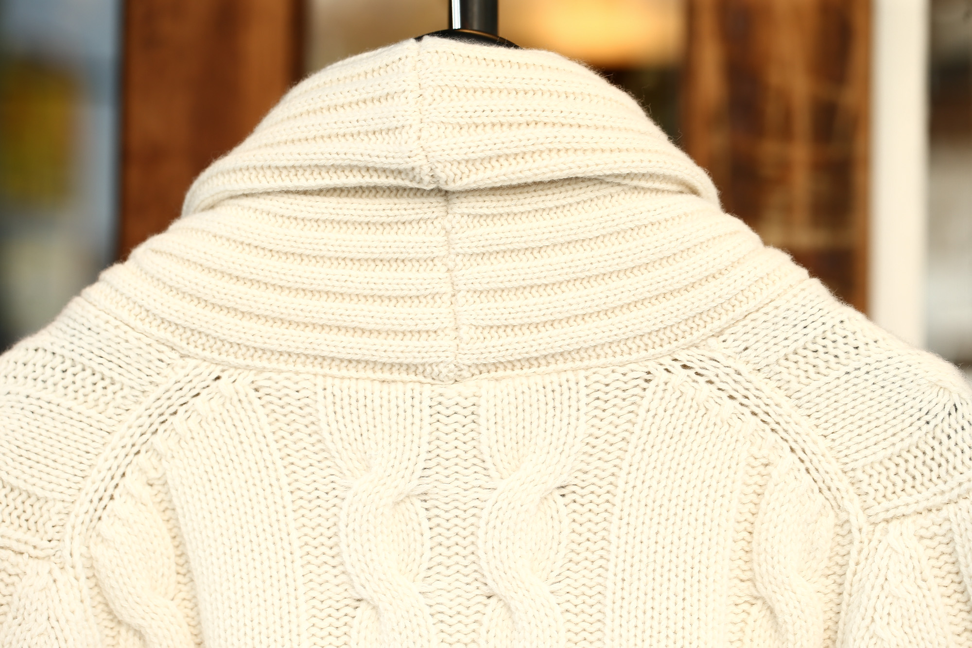 Settefili Cashmere (セッテフィーリ カシミア) Shawl Collar Cardigan (ショールカラーカーディガン) ウール カシミア ローゲージ ニット カーディガン OFF WHITE (オフホワイト・MC020) made in italy (イタリア製)　2017秋冬新作 settefilicashmere-shawlcollar セッテフィーリカシミア 愛知 名古屋 Alto e Diritto アルト エ デリット