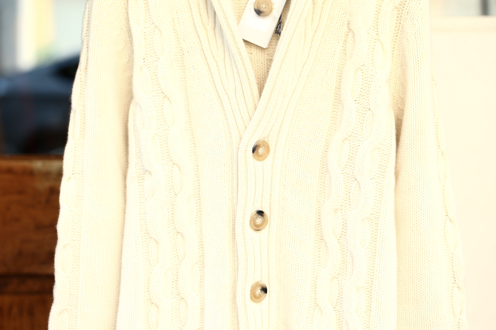 Settefili Cashmere (セッテフィーリ カシミア) Shawl Collar Cardigan (ショールカラーカーディガン) ウール カシミア ローゲージ ニット カーディガン OFF WHITE (オフホワイト・MC020) made in italy (イタリア製)　2017秋冬新作 settefilicashmere-shawlcollar セッテフィーリカシミア 愛知 名古屋 Alto e Diritto アルト エ デリット