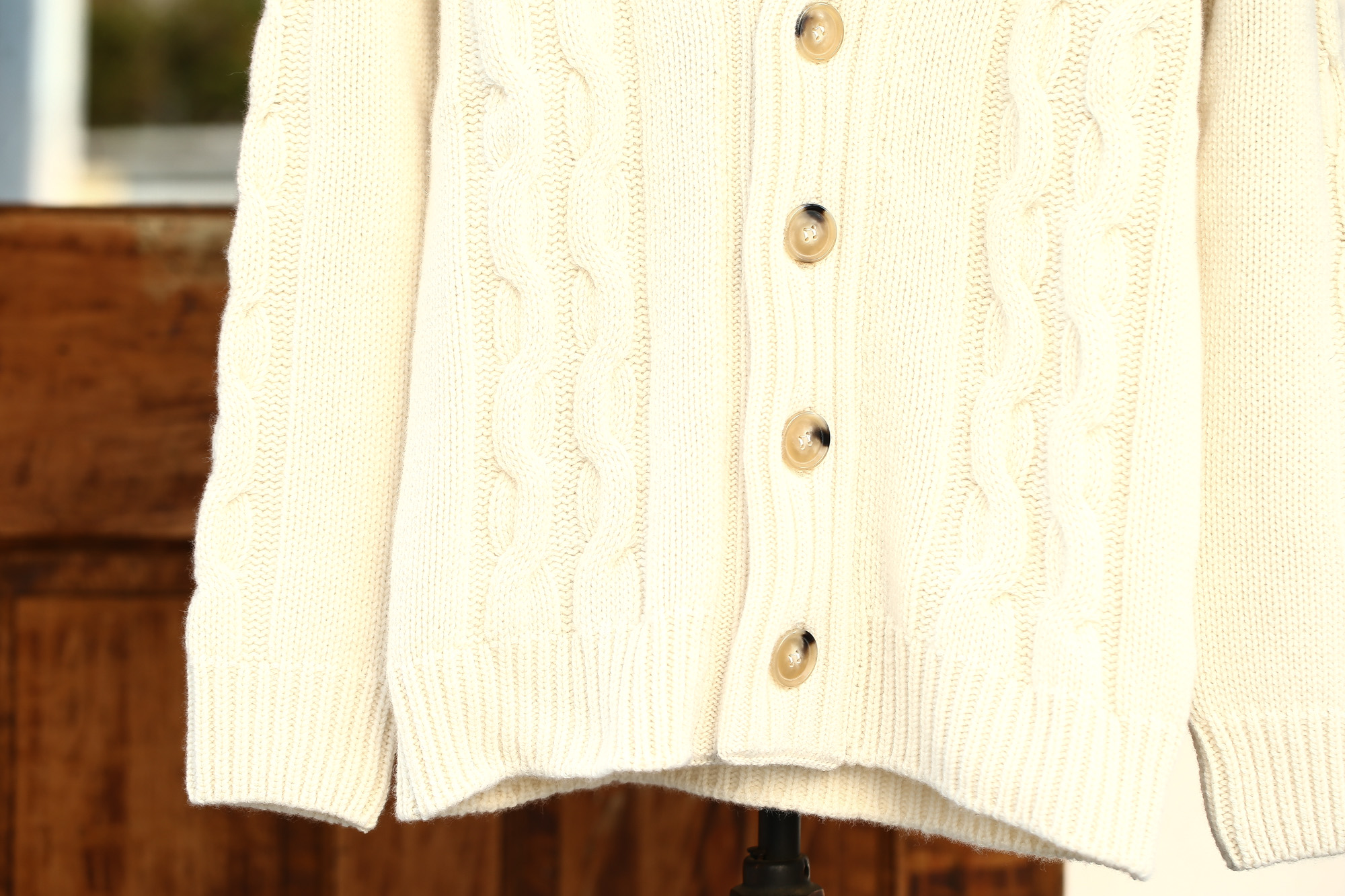 Settefili Cashmere (セッテフィーリ カシミア) Shawl Collar Cardigan (ショールカラーカーディガン) ウール カシミア ローゲージ ニット カーディガン OFF WHITE (オフホワイト・MC020) made in italy (イタリア製)　2017秋冬新作 settefilicashmere-shawlcollar セッテフィーリカシミア 愛知 名古屋 Alto e Diritto アルト エ デリット