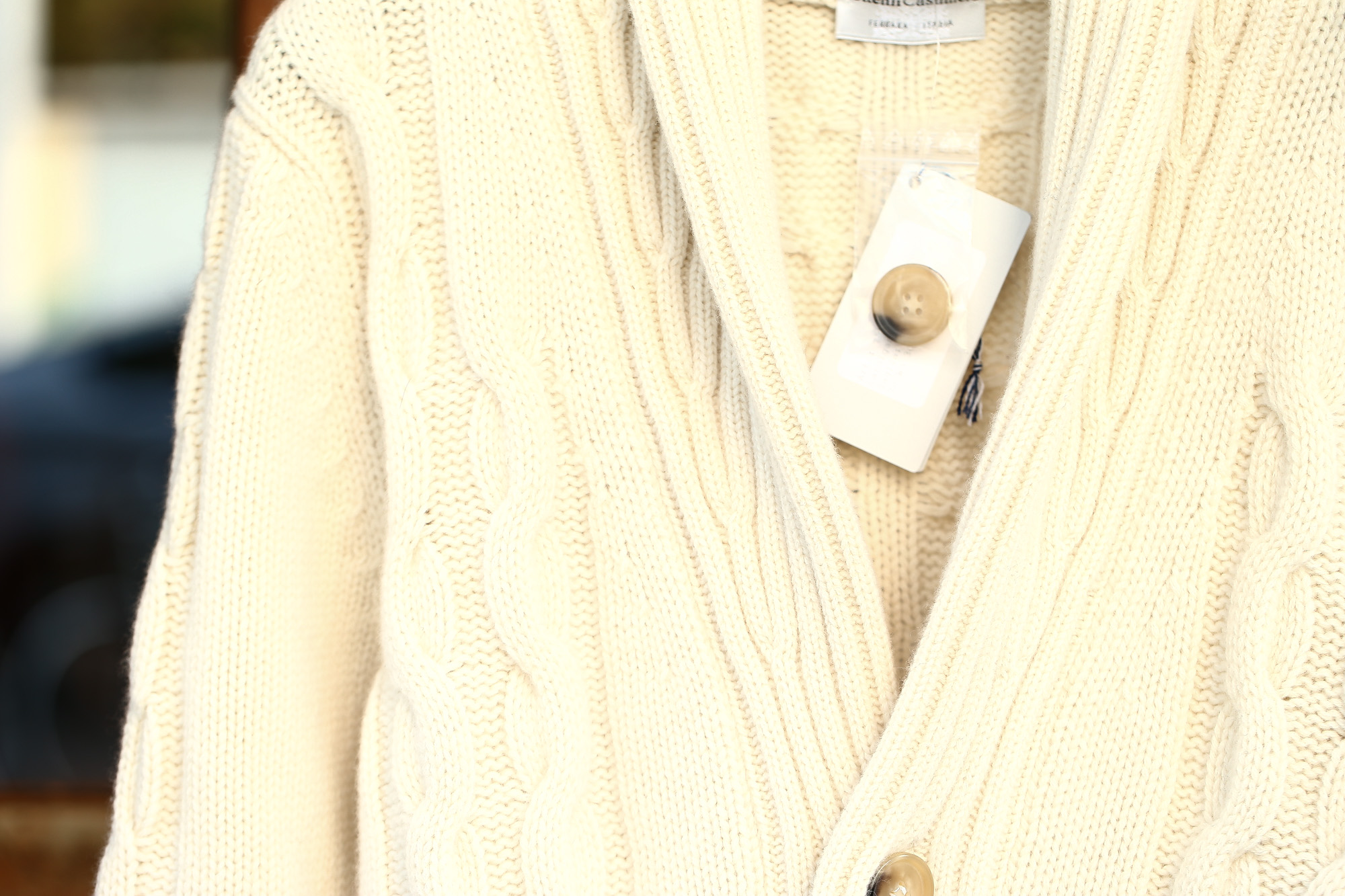 Settefili Cashmere (セッテフィーリ カシミア) Shawl Collar Cardigan (ショールカラーカーディガン) ウール カシミア ローゲージ ニット カーディガン OFF WHITE (オフホワイト・MC020) made in italy (イタリア製)　2017秋冬新作 settefilicashmere-shawlcollar セッテフィーリカシミア 愛知 名古屋 Alto e Diritto アルト エ デリット