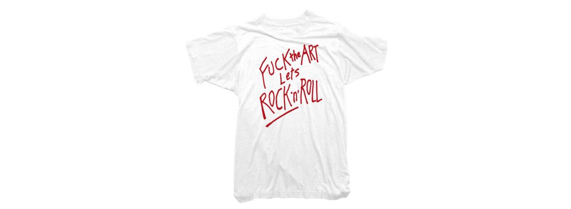 WORN FREE (ウォーンフリー) FUCK the ART Lets ROCK’n’ROLL Rod Stewart(ロッド・スチュワート) 1985 NEW YORK ロックTシャツ WHITE (ホワイト) MADE IN USA (アメリカ製)　2018春夏 wornfree ウォーンフリー 愛知　名古屋 ZODIAC ゾディアック nirvana kurtcobain bandtee rocktee