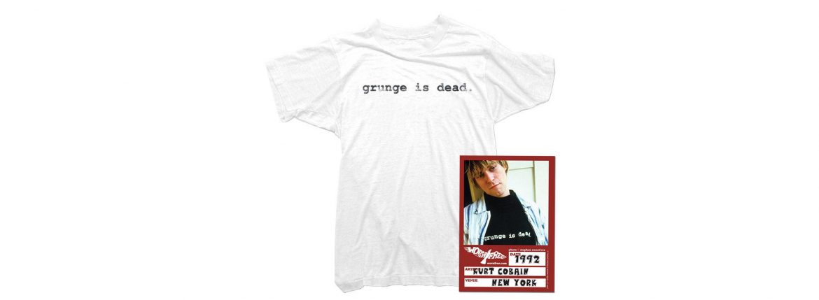 WORN FREE (ウォーンフリー) grunge is dead. Nirvana(ニルヴァーナ) Kurt Cobain(カート・コバーン) 1992 NEW YORK ロックTシャツ WHITE(ホワイト) MADE IN USA (アメリカ製)　2018春夏 wornfree ウォーンフリー 愛知　名古屋 ZODIAC ゾディアック nirvana kurtcobain bandtee rocktee