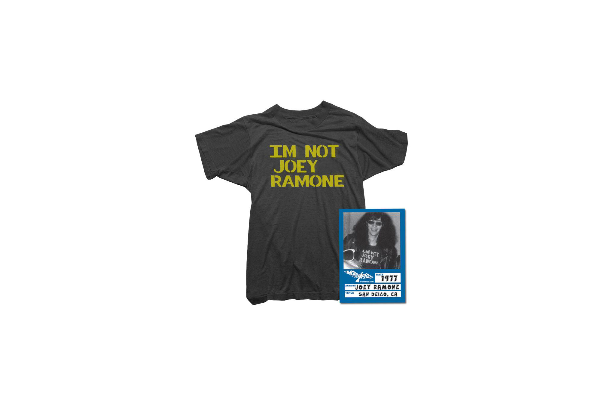 WORN FREE(ウォーンフリー) IM NOT JOEY RAMONE RAMONES(ジョーイ・ラモーン ラモーンズ) 1977 SAN DEIGO.CA プリントTシャツ バンドTシャツ ロックTシャツ BLACK(ブラック) 2018春夏 wornfree ウォーンフリー 愛知　名古屋 Alto e Diritto アルト エ デリット ramonesラモーンズ ラモンズ bandtee rocktee