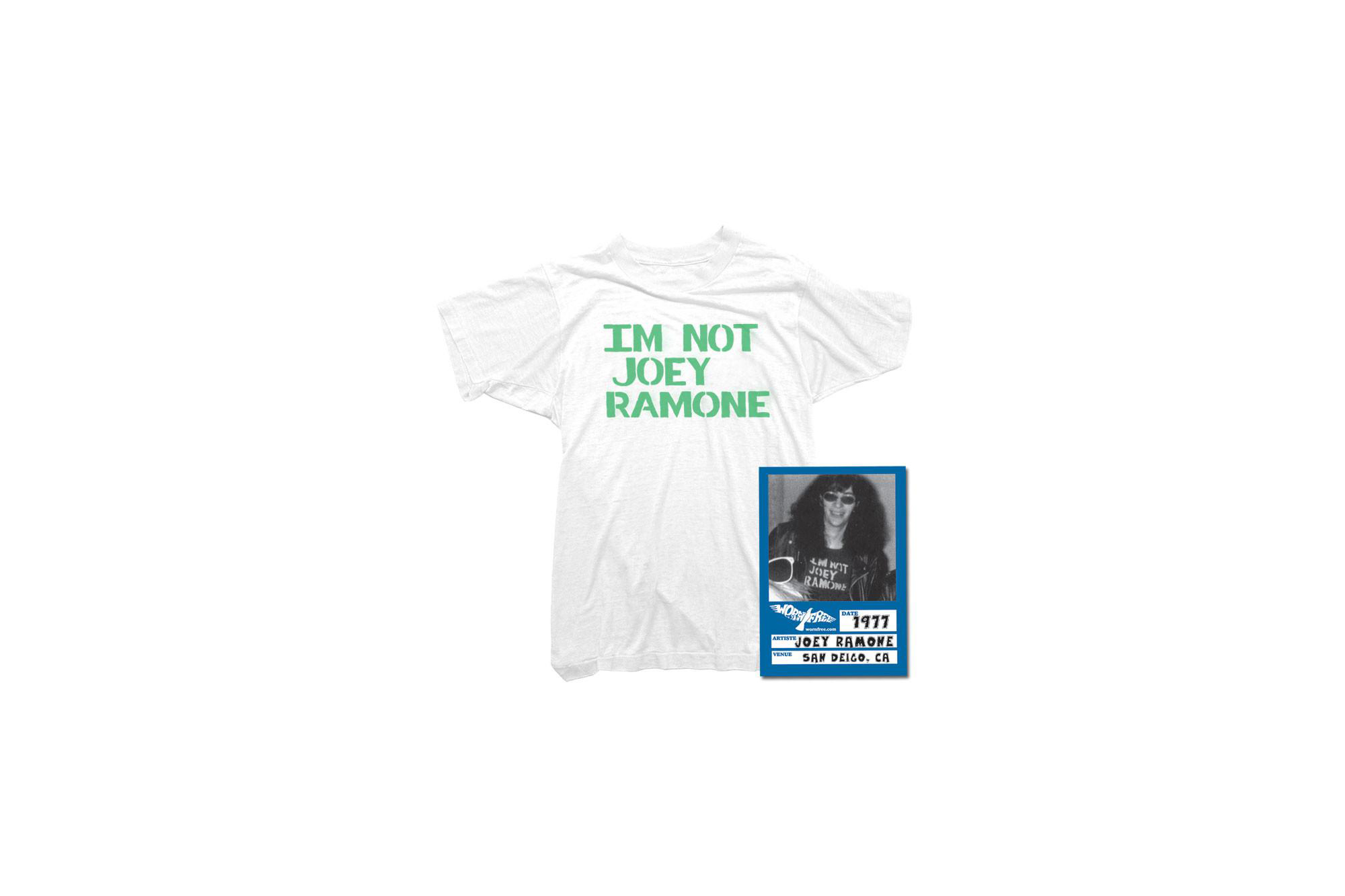 WORN FREE(ウォーンフリー) IM NOT JOEY RAMONE RAMONES(ジョーイ・ラモーン ラモーンズ) 1977 SAN DEIGO.CA プリントTシャツ バンドTシャツ ロックTシャツ WHITE(ホワイト) 2018春夏 wornfree ウォーンフリー 愛知　名古屋 Alto e Diritto アルト エ デリット ramonesラモーンズ ラモンズ bandtee rocktee