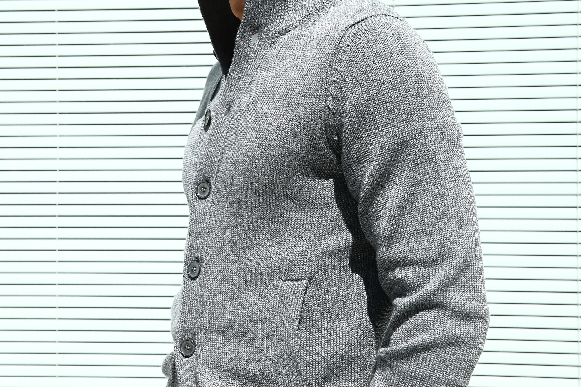 ZANONE(ザノーネ) 【CHIOTO ・KYOTO / キョウト・キョート】 810740 z0229 LONG SLEEVES ミドルゲージ ニットジャケット ニットブルゾン GRAY(グレー・Z4872)  2017 秋冬新作 zanone ザノーネ ニット キョウト 愛知 名古屋 Alto e Diritto アルト エ デリット