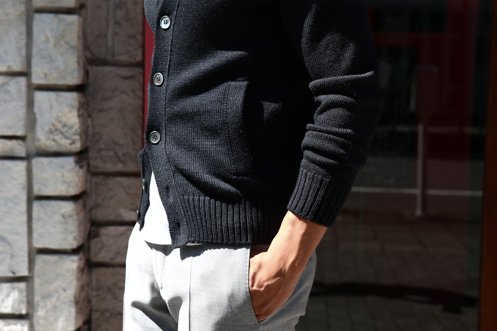 ZANONE(ザノーネ) 【CHIOTO ・KYOTO / キョウト・キョート】 810740 z0229 LONG SLEEVES ミドルゲージ ニットジャケット ニットブルゾン CHACOAL(チャコール・Z0006)  2017 秋冬新作 zanone ザノーネ ニット キョウト 愛知 名古屋 Alto e Diritto アルト エ デリット