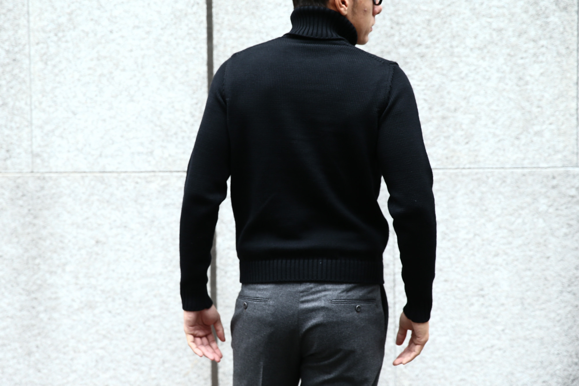 ZANONE (ザノーネ) Turtle Neck Sweater (タートルネックセーター) VIRGIN WOOL 100% ミドルゲージ ウールニット セーター BLACK (ブラック・Z0015) made in italy (イタリア製) 2017 秋冬新作 zanone ニット クルーネック 愛知 名古屋 Alto e Diritto アルト エ デリット