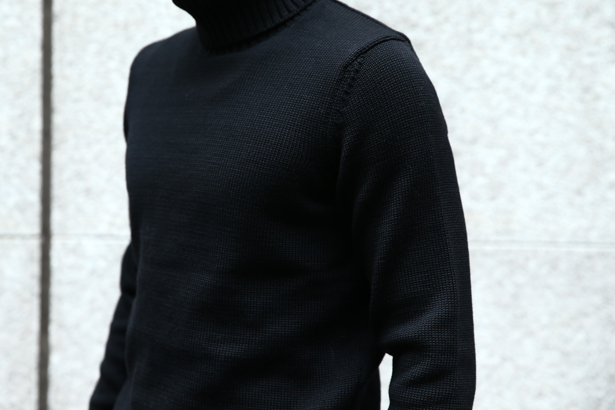 ZANONE (ザノーネ) Turtle Neck Sweater (タートルネックセーター) VIRGIN WOOL 100% ミドルゲージ ウールニット セーター BLACK (ブラック・Z0015) made in italy (イタリア製) 2017 秋冬新作 zanone ニット クルーネック 愛知 名古屋 Alto e Diritto アルト エ デリット