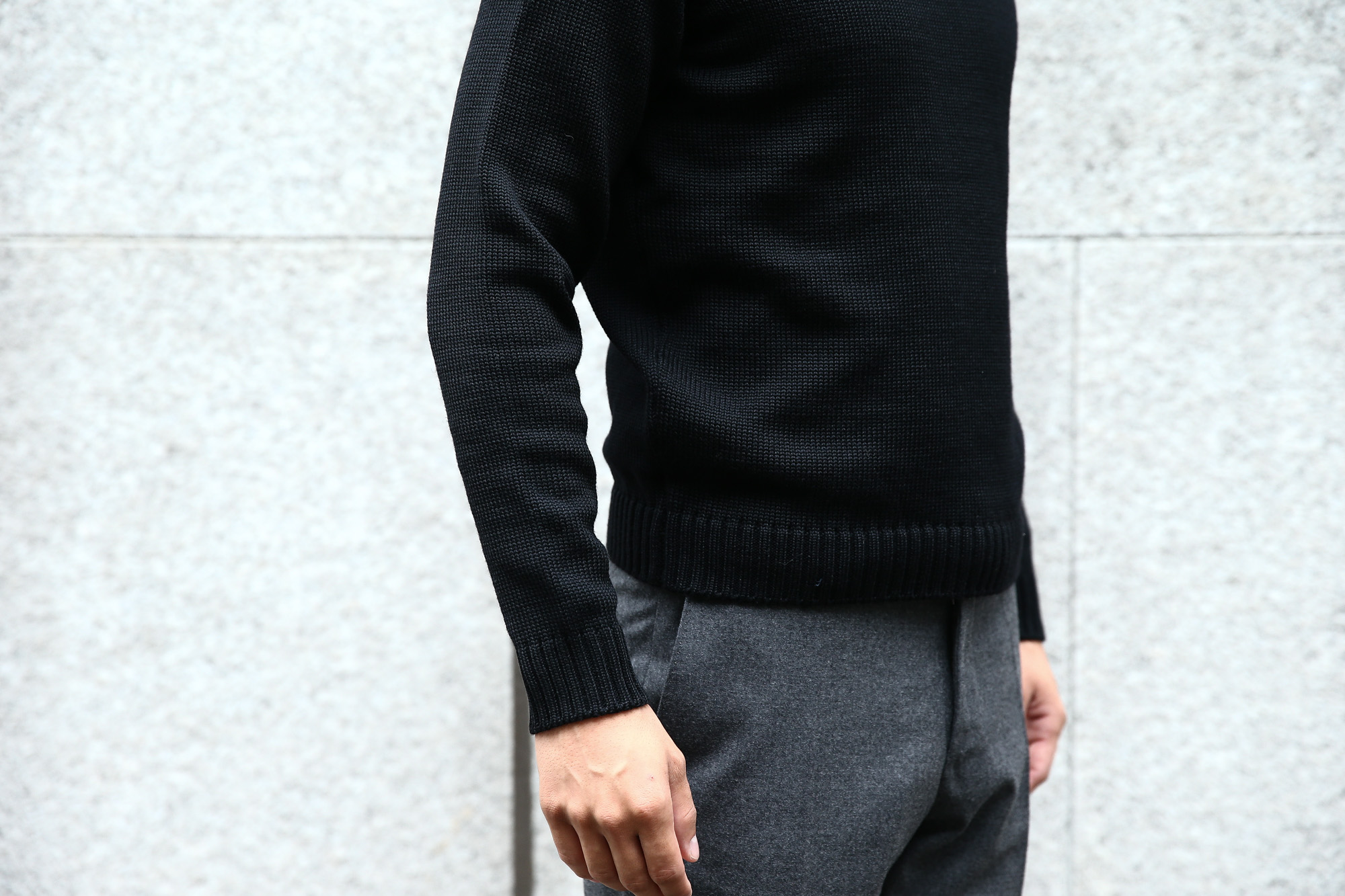 ZANONE (ザノーネ) Turtle Neck Sweater (タートルネックセーター) VIRGIN WOOL 100% ミドルゲージ ウールニット セーター BLACK (ブラック・Z0015) made in italy (イタリア製) 2017 秋冬新作 zanone ニット クルーネック 愛知 名古屋 Alto e Diritto アルト エ デリット