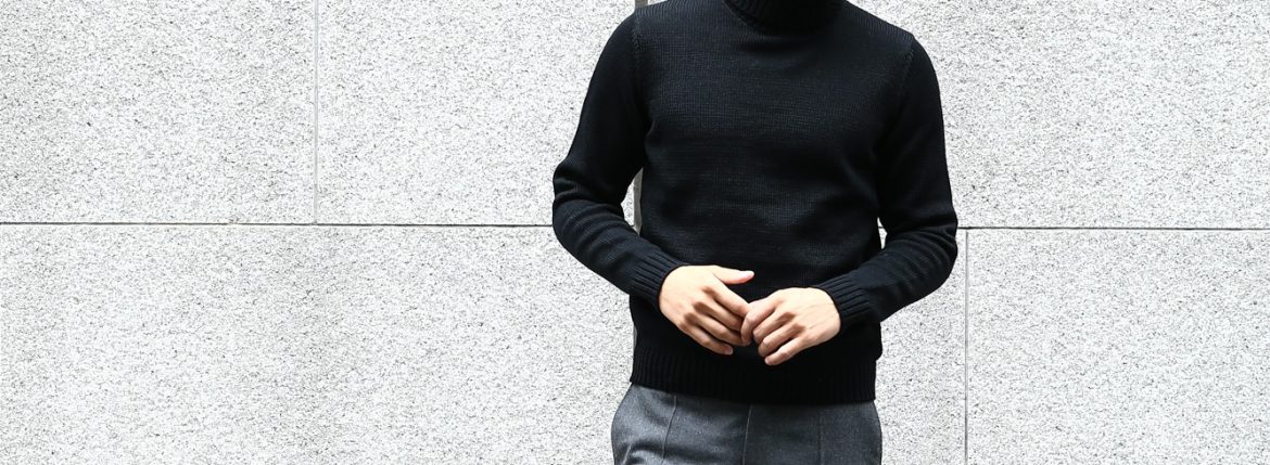 ZANONE (ザノーネ) Turtle Neck Sweater (タートルネックセーター) VIRGIN WOOL 100% ミドルゲージ ウールニット セーター BLACK (ブラック・Z0015) made in italy (イタリア製) 2017 秋冬新作 zanone ニット クルーネック 愛知 名古屋 ZODIAC ゾディアック