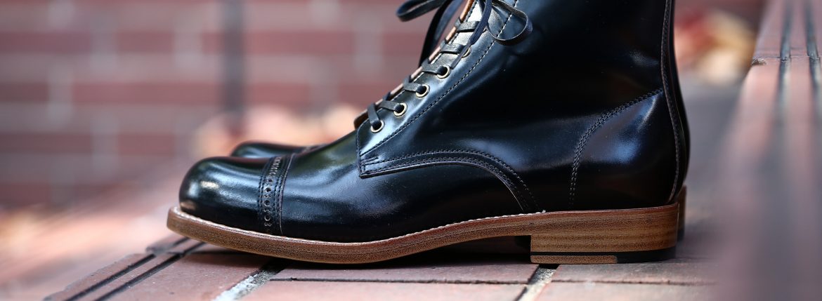 Cuervo (クエルボ) 【Romeo /// ロメオ】 CORDOVAN コードバン Double Leather Sole セミドレスブーツ レザーブーツ ドレスシューズ BLACK(ブラック) MADE IN JAPAN(日本製) 2017 秋冬新作 cuervoクエルボ ブーツ 愛知 名古屋 ZODIAC ゾディアック 5.5,6,6.5,7,7.5,8,8.5,9,9.5