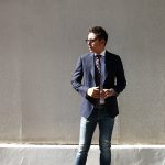 【GABRIELE PASINI /// ガブリエレ パジーニ】 JETSET (ジェットセット) 3ボタン段返り サキソニーウール ストライプジャケット NAVY (ネイビー・210) 2017 秋冬新作のイメージ