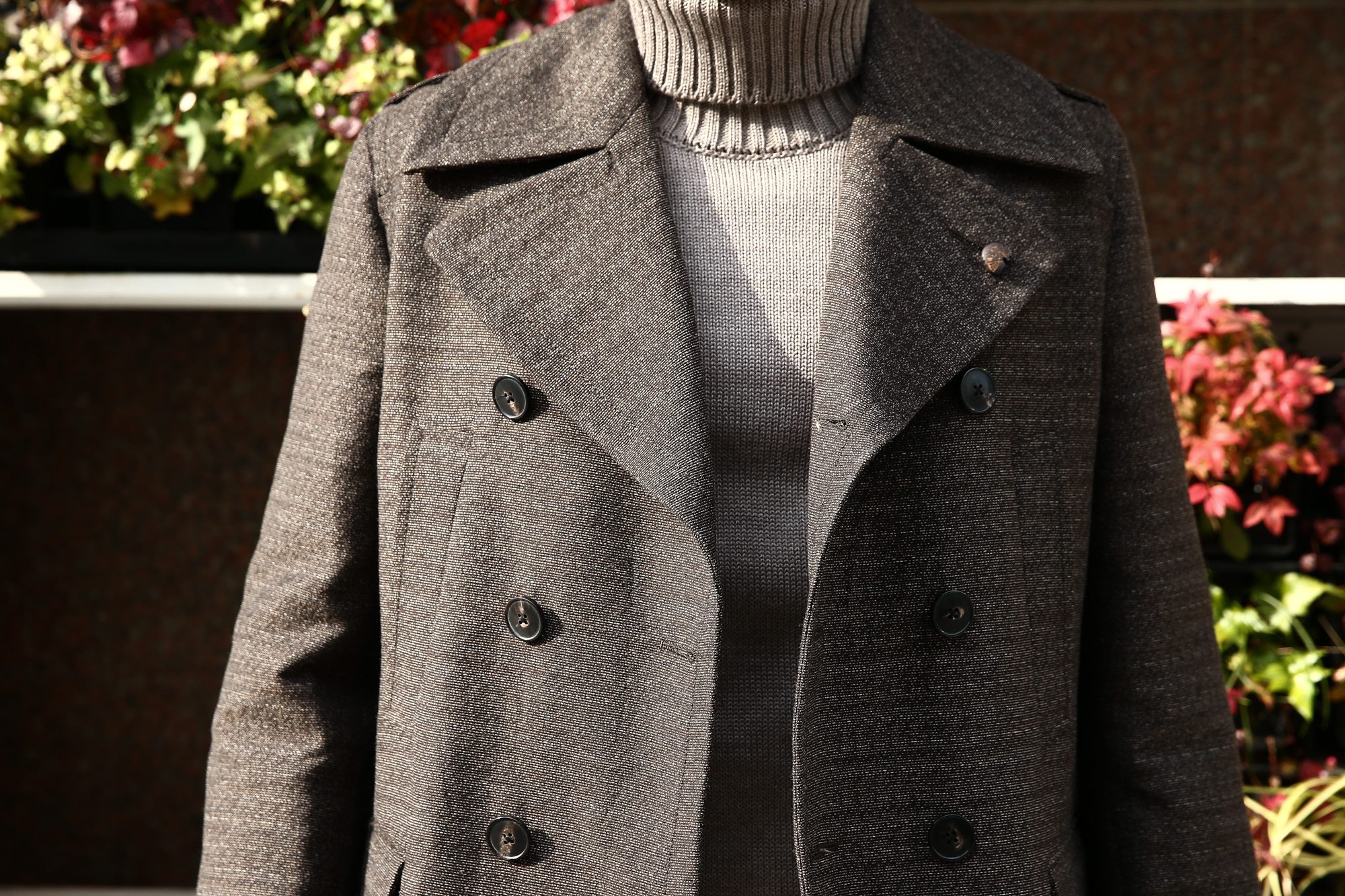 【GABRIELE PASINI / ガブリエレ パジーニ】 Pea coat (ピーコート) ウール ミドル丈 ダブル コート BROWN (ブラウン・438) Made in italy (イタリア製) 2017 秋冬新作 GABRIELE PASINI (ガブリエレ パジーニ) Pea coat (ピーコート) ウール ミドル丈 ダブル コート BROWN (ブラウン・438) Made in italy (イタリア製) 2017 秋冬新作