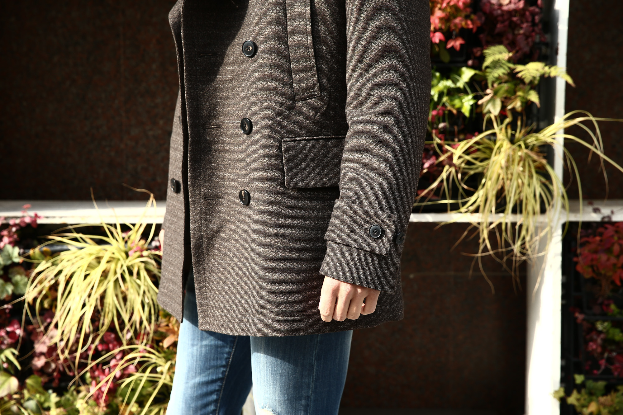 【GABRIELE PASINI / ガブリエレ パジーニ】 Pea coat (ピーコート) ウール ミドル丈 ダブル コート BROWN (ブラウン・438) Made in italy (イタリア製) 2017 秋冬新作 GABRIELE PASINI (ガブリエレ パジーニ) Pea coat (ピーコート) ウール ミドル丈 ダブル コート BROWN (ブラウン・438) Made in italy (イタリア製) 2017 秋冬新作