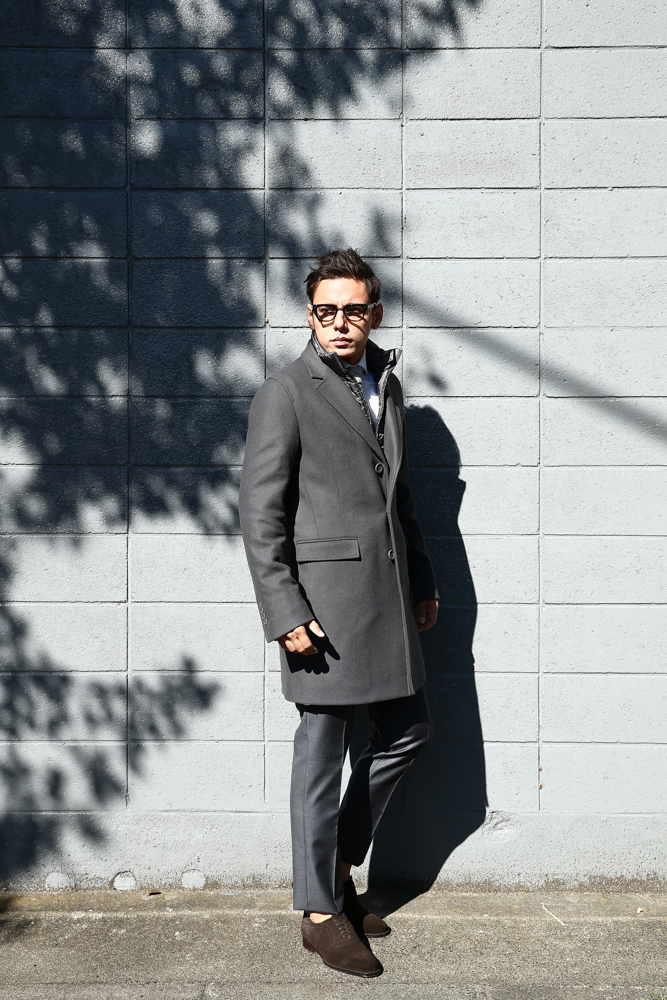 HERNO(ヘルノ) 【CA0045U】 Chester coat チェスターコート LANA DIAGONALE NYLON ULTRALIGHT 中綿入り ウールチェスターコート GRAY (グレー・9450) Made in italy (イタリア製) 2017 秋冬新作　愛知 名古屋 Alto e Diritto アルト エ デリット herno ヘルノ ダウンコート ビジネススタイル