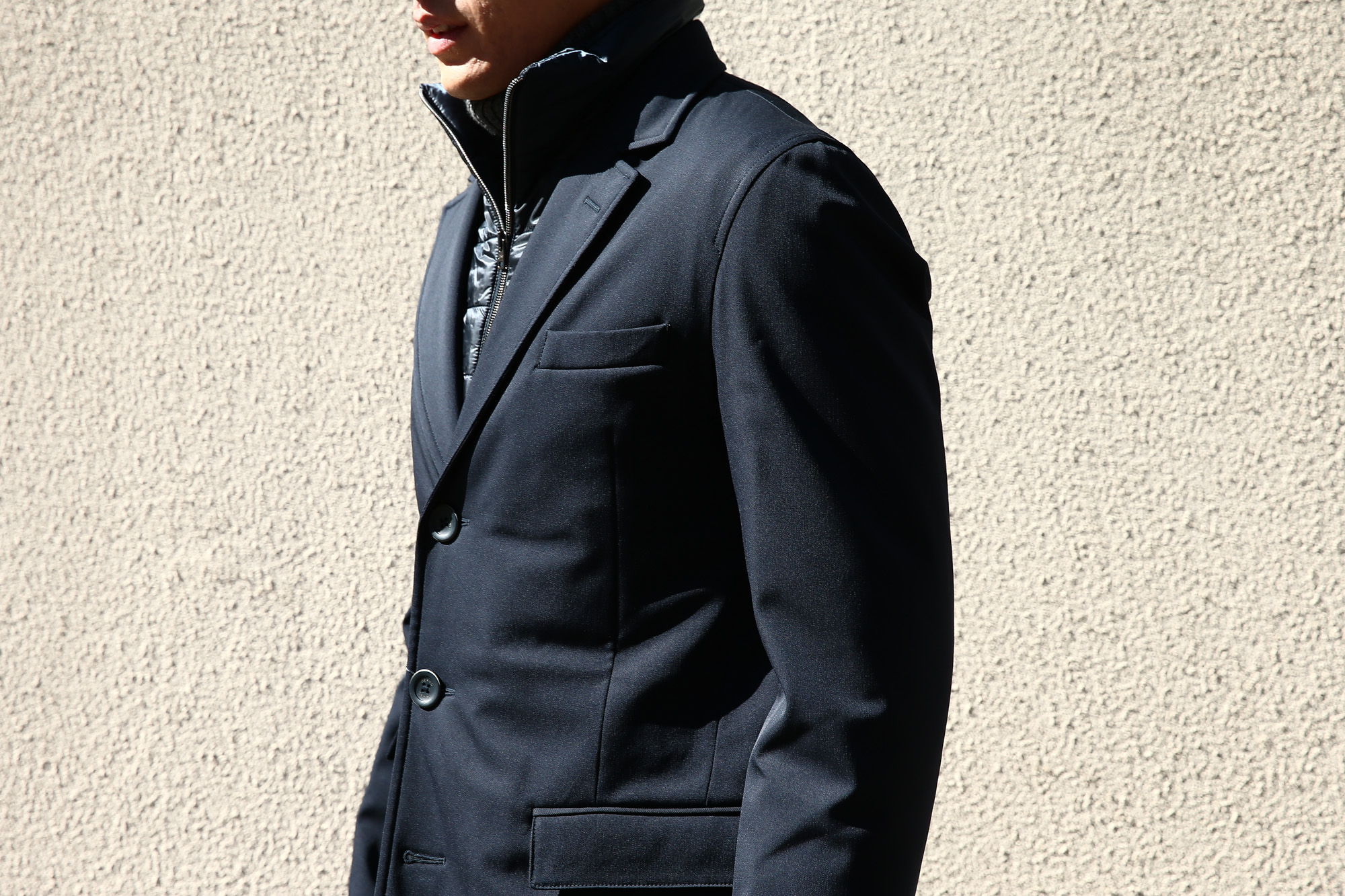 HERNO(ヘルノ) 【CA0057U】 Chester coat チェスターコート LoroPiana ロロピアーナ STORM SYSTEM WOOL HERNO TECH 中綿入り ウール チェスターコート NAVY (ネイビー・9290) Made in italy (イタリア製) 2017 秋冬新作　愛知 名古屋 Alto e Diritto アルト エ デリット herno ヘルノ ダウンコート ビジネススタイル