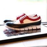 【HIROSHI TSUBOUCHI // ヒロシツボウチ】 HTO-AD05 Wingtip Sneakers トリコロールカラー Calf Leather カーフレザー ウィングチップ スニーカー NAVY / WHITE / RED (ネイビー / ホワイト / レッド・NV/WH/RE) Made in Japan (日本製) 2017 秋冬 【Re Arrival / 再入荷】のイメージ