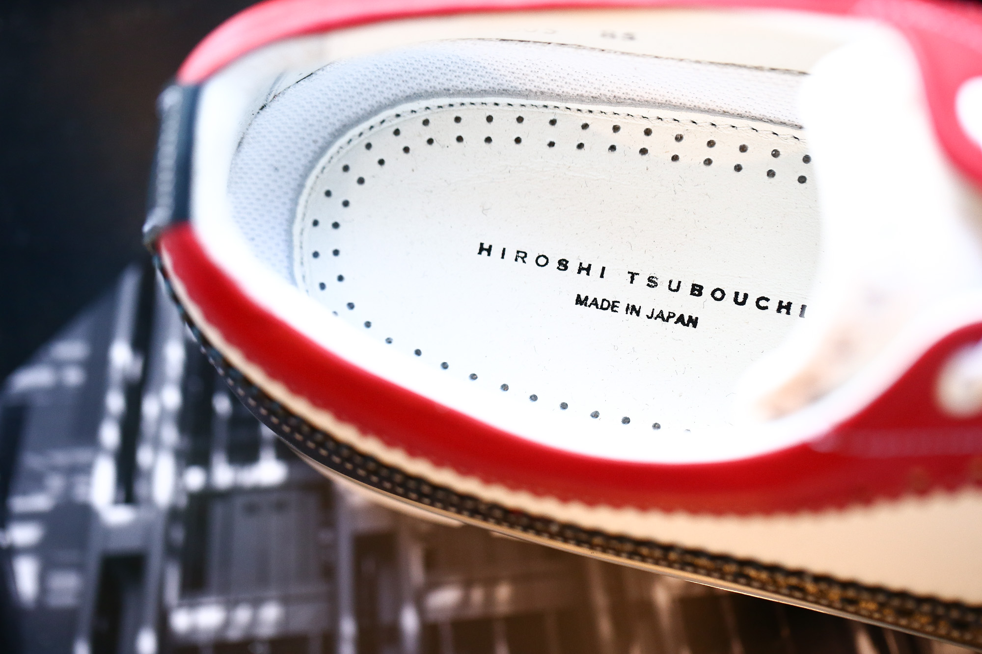 【HIROSHI TSUBOUCHI // ヒロシツボウチ】 HTO-AD05 Wingtip Sneakers トリコロールカラー Calf Leather カーフレザー ウィングチップ スニーカー NAVY / WHITE / RED (ネイビー / ホワイト / レッド・NV/WH/RE) Made in Japan (日本製) 2017 秋冬 【Re Arrival / 再入荷】 hiroshitsubouchi ヒロシツボウチ 木梨則武 ノリさん C.ロナウド クリスティアーノロナウド トリコカラー とんねるずのみなさんのおかげでした トリコロール