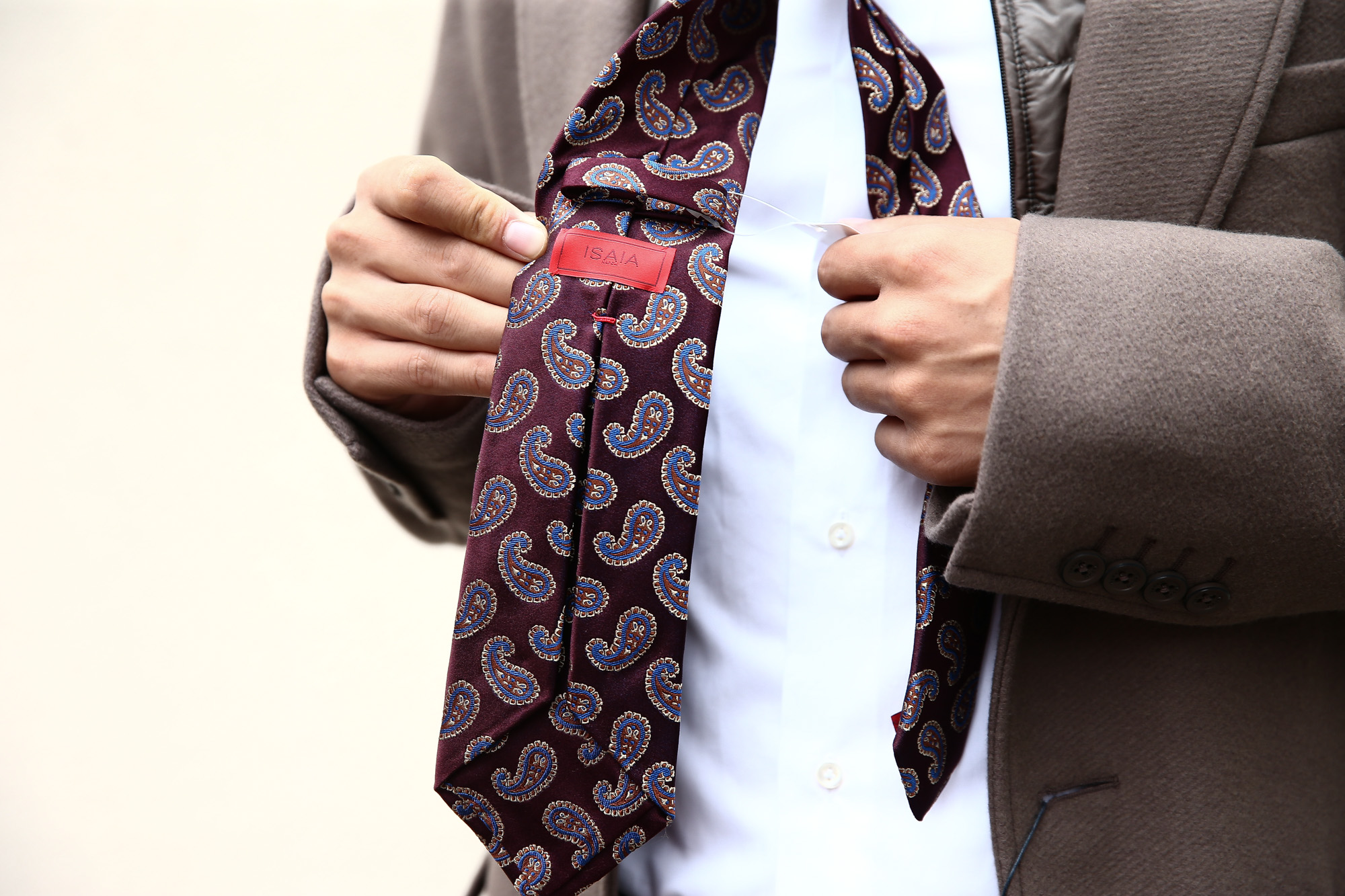 ISAIA (イザイア) PAISLEY TIE (ペイズリータイ) シルク ジャガード ペイズリー ネクタイ WINE (ワイン・04) Handmade in italy (イタリア製) 2017 秋冬新作 isaia スーツ ネクタイ 愛知 名古屋 Alto e Diritto アルト エ デリット