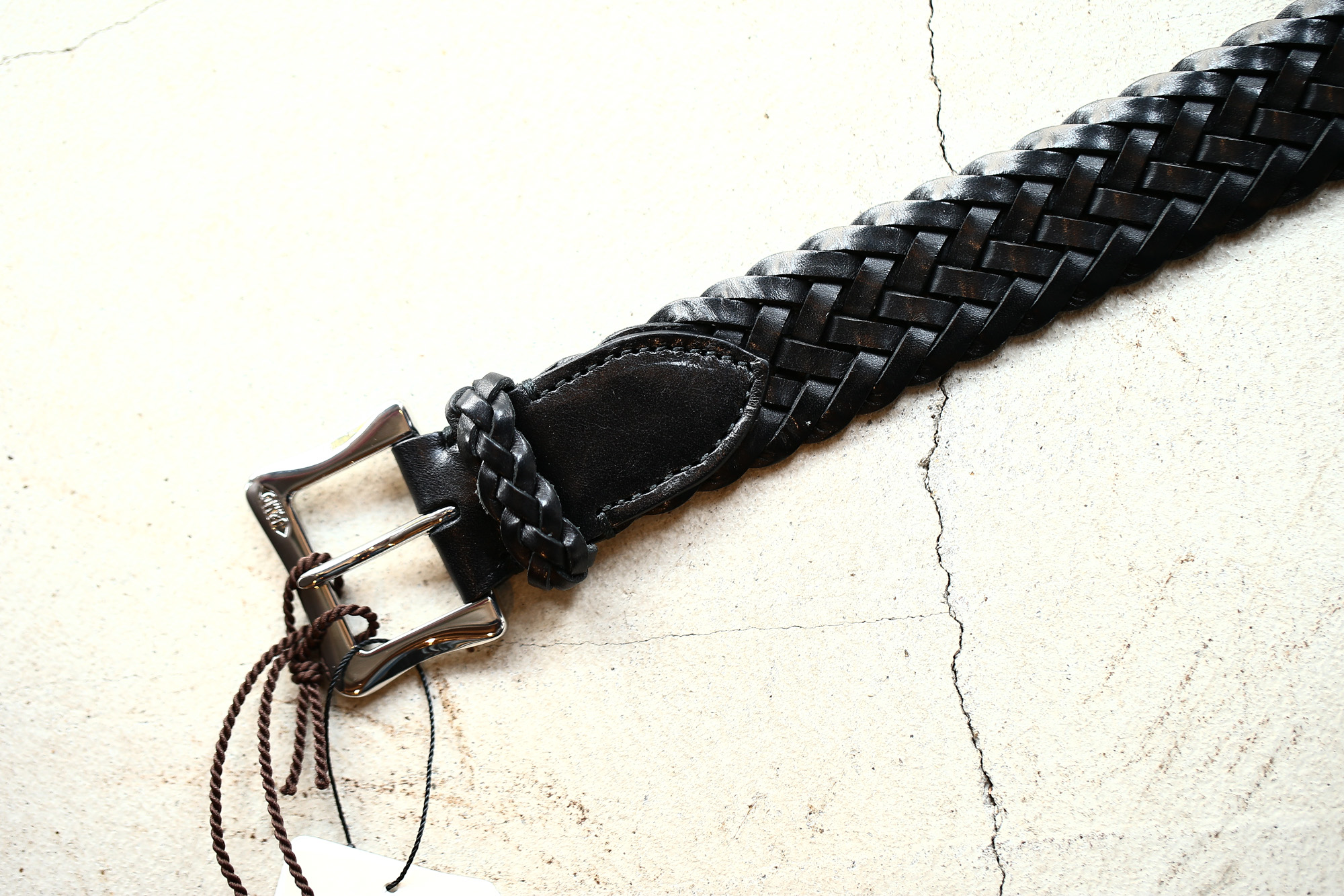 J&M DAVIDSON (ジェイアンドエムデヴィッドソン) ENVELOPE BUCKLE TIP END PLAITED BELT 30MM (エンベロープバックルチップエンドプレーテッドベルト 30mm)  57301 COWHIDE LEATHER (カウハイドレザー) プンターレ メッシュベルト BLACK (ブラック・999) Made in italy (イタリア製) 2017 秋冬新作 愛知 名古屋 Alto e Diritto アルト エ デリット jmdavidson ジェイエムデヴィッドソン ベルト メッシュ