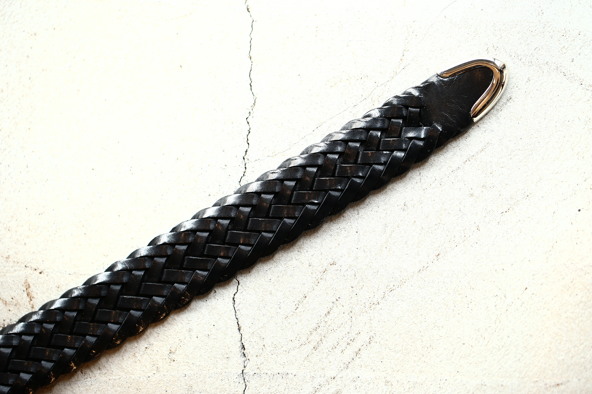 J&M DAVIDSON (ジェイアンドエムデヴィッドソン) ENVELOPE BUCKLE TIP END PLAITED BELT 30MM (エンベロープバックルチップエンドプレーテッドベルト 30mm)  57301 COWHIDE LEATHER (カウハイドレザー) プンターレ メッシュベルト BLACK (ブラック・999) Made in italy (イタリア製) 2017 秋冬新作 愛知 名古屋 Alto e Diritto アルト エ デリット jmdavidson ジェイエムデヴィッドソン ベルト メッシュ