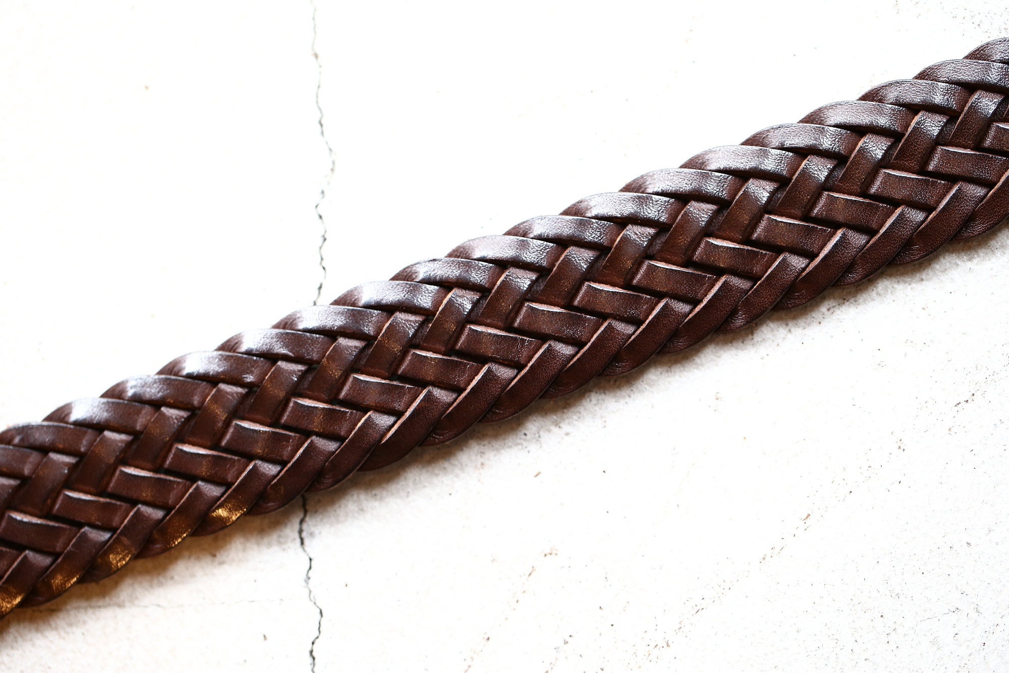 J&M DAVIDSON (ジェイアンドエムデヴィッドソン) ENVELOPE BUCKLE TIP END PLAITED BELT 30MM (エンベロープバックルチップエンドプレーテッドベルト 30mm) 57301 COWHIDE LEATHER (カウハイドレザー) プンターレ メッシュベルト HAVANA (ハバナ・650) Made in italy (イタリア製) 2017 秋冬新作 愛知 名古屋 Alto e Diritto アルト エ デリット jmdavidson ジェイエムデヴィッドソン ベルト メッシュ