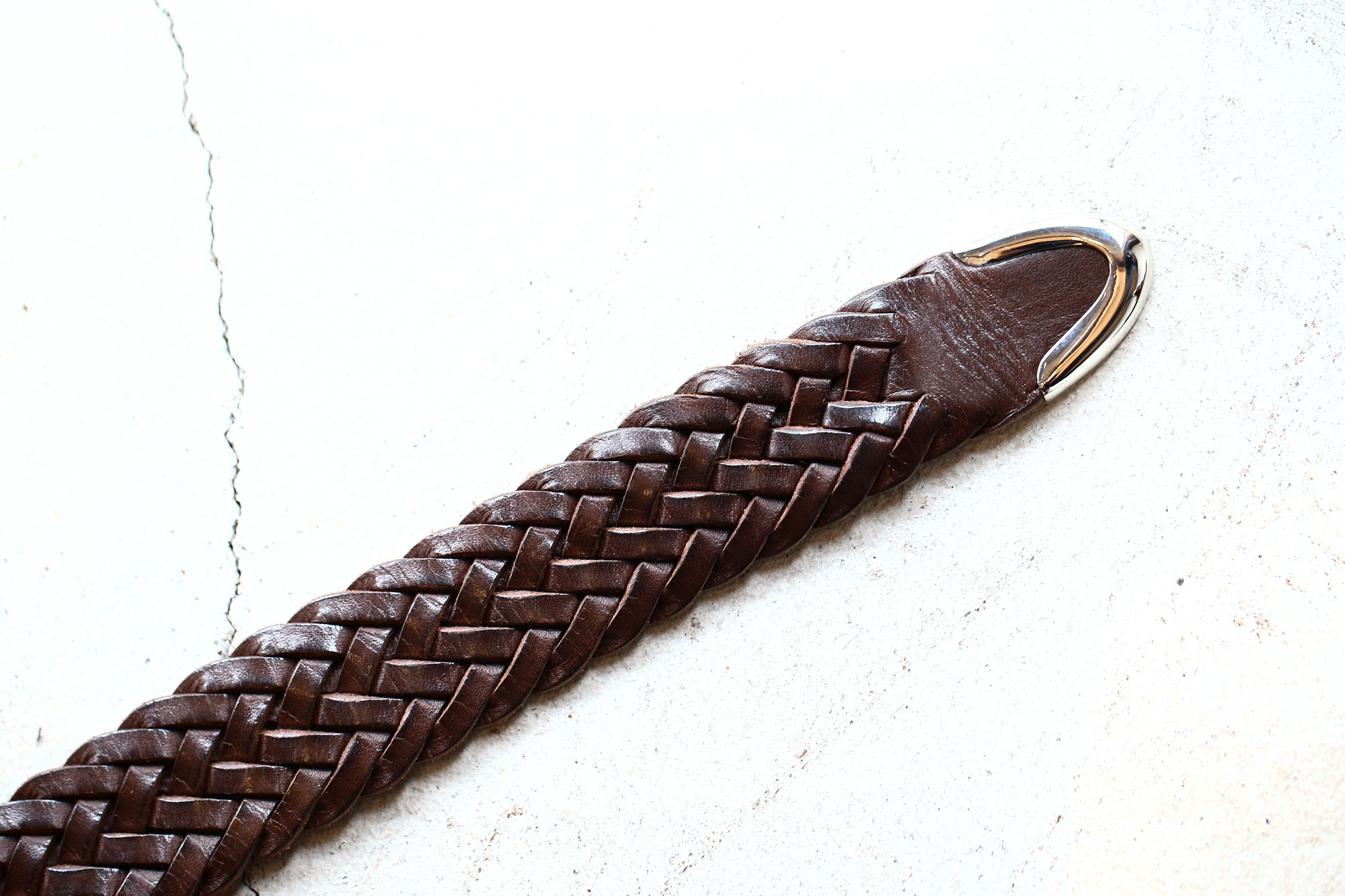 J&M DAVIDSON (ジェイアンドエムデヴィッドソン) ENVELOPE BUCKLE TIP END PLAITED BELT 30MM (エンベロープバックルチップエンドプレーテッドベルト 30mm) 57301 COWHIDE LEATHER (カウハイドレザー) プンターレ メッシュベルト HAVANA (ハバナ・650) Made in italy (イタリア製) 2017 秋冬新作 愛知 名古屋 Alto e Diritto アルト エ デリット jmdavidson ジェイエムデヴィッドソン ベルト メッシュ