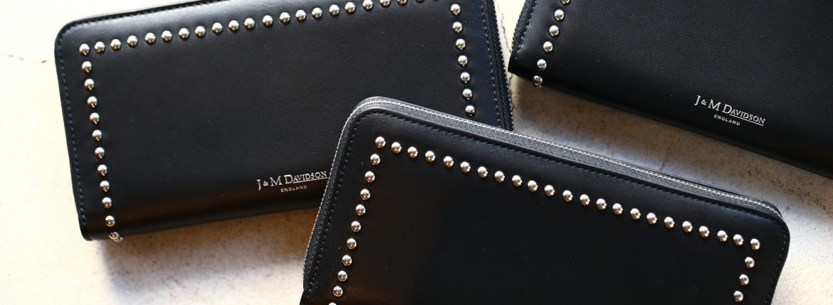 J&M DAVIDSON (ジェイアンドエムデヴィッドソン) JET SET COLLECTION (ジェットセット コレクション) ELONGATED ZIP WALLET WITH STUDS (エロンゲテッド ジップ ウォレット ウィズ スタッズ) 10128N CALF LEATHER (カーフレザー) 長財布 ウォレット BLACK (ブラック・9990) Made in spain (スペイン製) 2017 秋冬新作 jmdavidson ジェイエムデヴィッドソン 財布 ウォレット 愛知 名古屋 ZODIAC ゾディアック