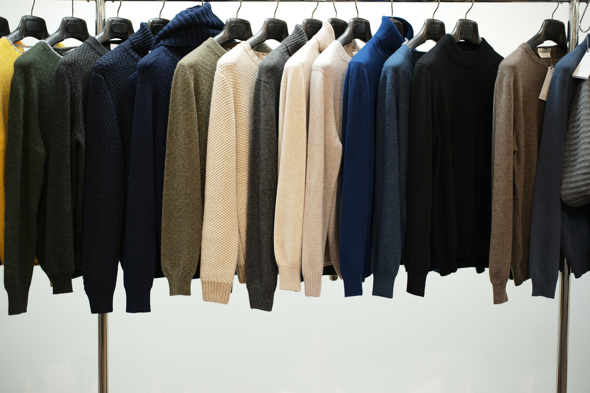 Settefili Cashmere / セッテフィーリ カシミア (2018 秋冬 プレ 展示会) セッテフィーリカシミア 愛知 名古屋 Alto e Diritto アルト エ デリット ニット カシミア ショールカラー カーディガン タートルネック ウルーネック Vネック イタリアカシミア100％ ローゲージ ケーブル編みニット