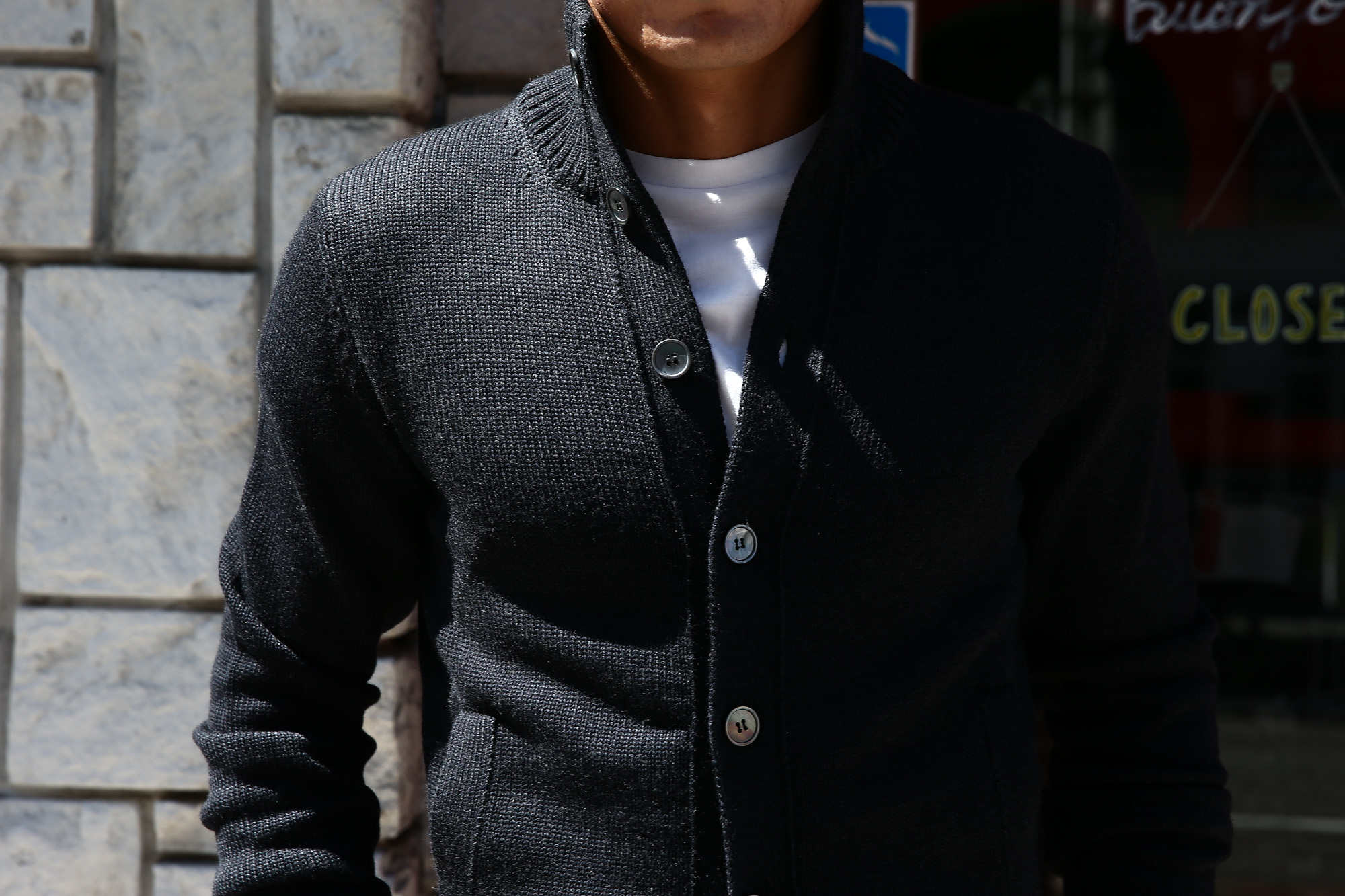 【ZANONE / ザノーネ】 CHIOTO ・KYOTO(キョウト・キョート) 810740 z0229 LONG SLEEVES ミドルゲージ ニットジャケット ニットブルゾン  【NAVY / ネイビー・Z1375】  2017 秋冬新作 zanone ザノーネ ニット キョウト 愛知 名古屋 Alto e Diritto アルト エ デリット