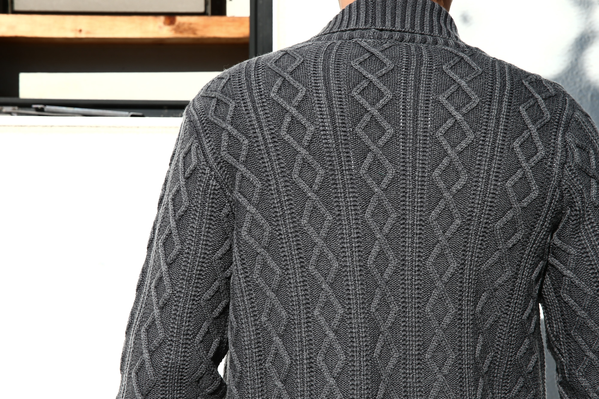 ZANONE (ザノーネ) Shawl Collar Cardigan (ショールカラーカーディガン) VIRGIN WOOL 100% ミドルゲージ ケーブル ニット カーディガン CHARCOAL (チャコール・Z0006) made in italy (イタリア製) 2017 秋冬新作 zanone ザノーネ 愛知 名古屋 Alto e Diritto アルト エ デリット ニット キョウト