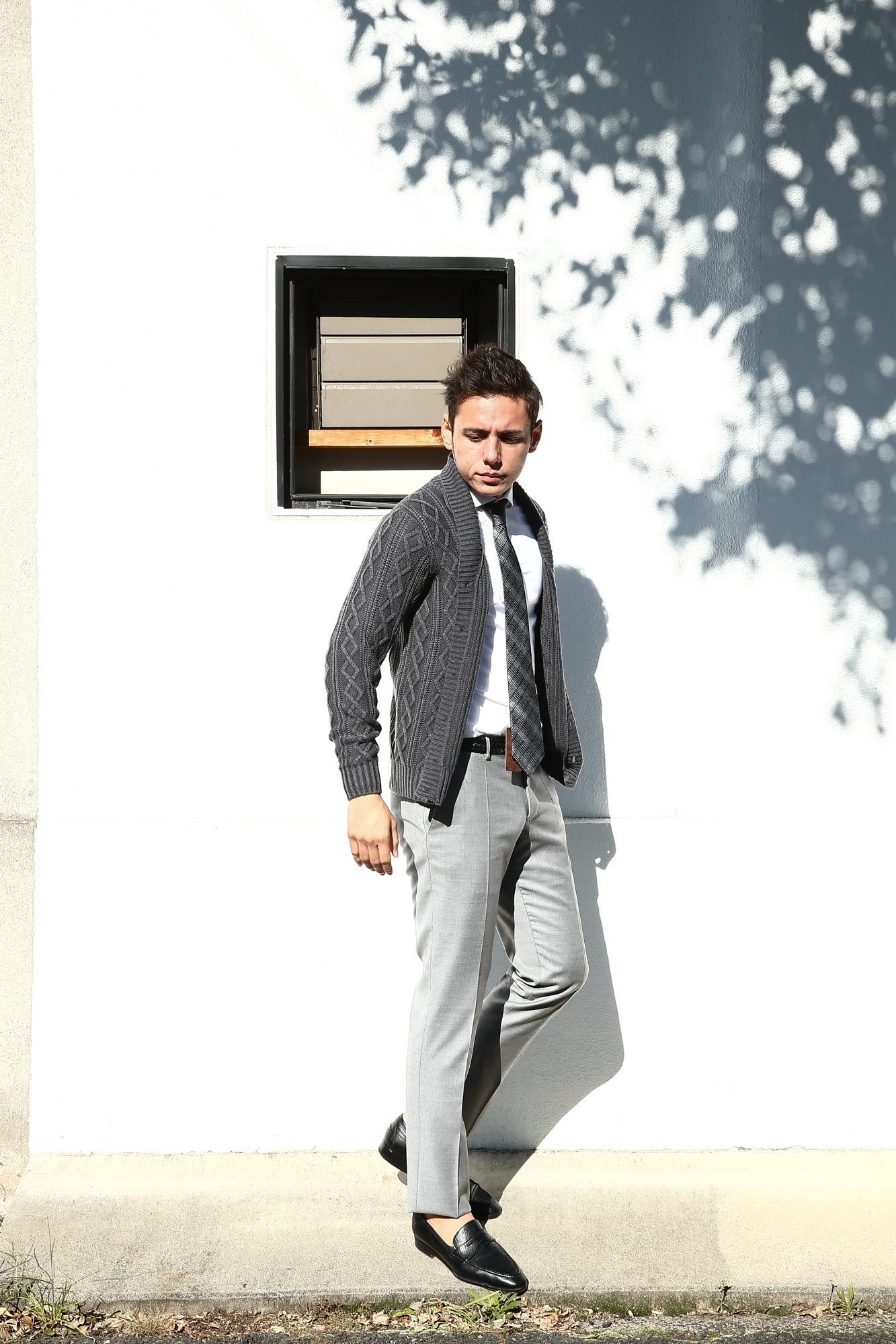 ZANONE (ザノーネ) Shawl Collar Cardigan (ショールカラーカーディガン) VIRGIN WOOL 100% ミドルゲージ ケーブル ニット カーディガン CHARCOAL (チャコール・Z0006) made in italy (イタリア製) 2017 秋冬新作 zanone ザノーネ 愛知 名古屋 Alto e Diritto アルト エ デリット ニット キョウト