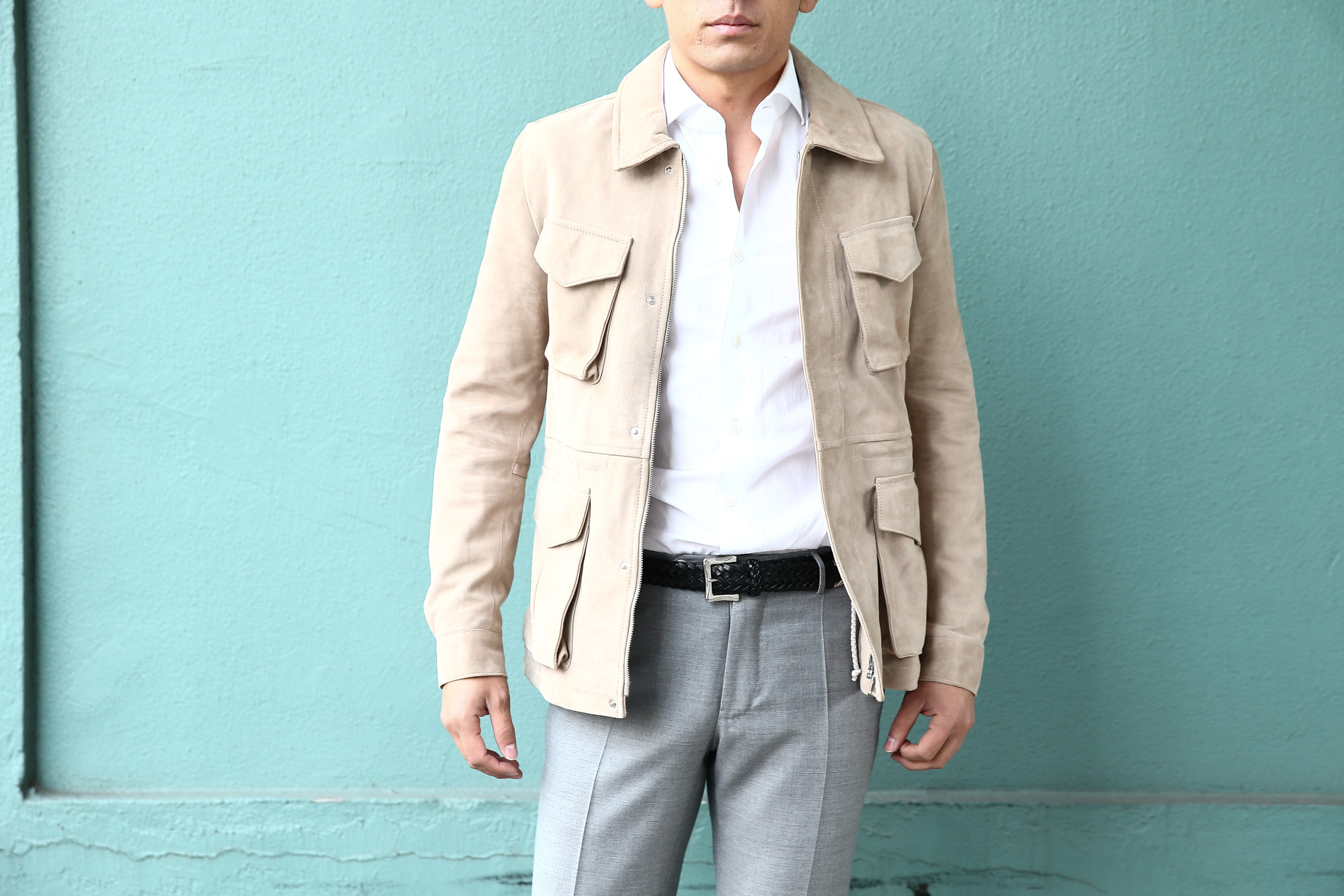 【Radice // ラディーチェ】 M-65 Suede Leather Jacket スエードラムナッパレザー ミリタリージャケット GRIGIO (ベージュ) MADE IN ITALY (イタリア製) 2017 秋冬新作 radice ラディーチェ 愛知 名古屋 Alto e Diritto アルト エ デリット