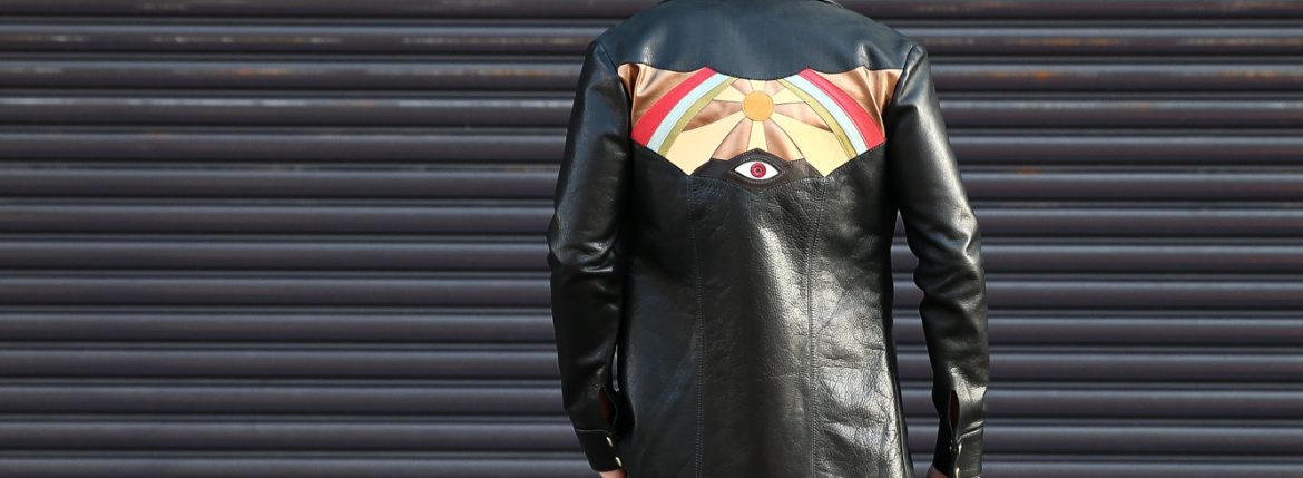 South Paradiso Leather(サウスパラディソレザー) East West(イーストウエスト) 【ILLUMINATI RAINBOW SHIRTS // イルミナティレインボーシャツ】 Cow hide Leather カウハイドレザー レザーシャツ BLACK(ブラック) MADE IN USA(アメリカ製) 愛知 名古屋 ZODIAC ゾディアック パラディソ サウスパラディソ SMOKE スモーク WINCHESTER ウィンチェスター ADLER アドラー アードラー 革ジャン ライダース レザージャケット