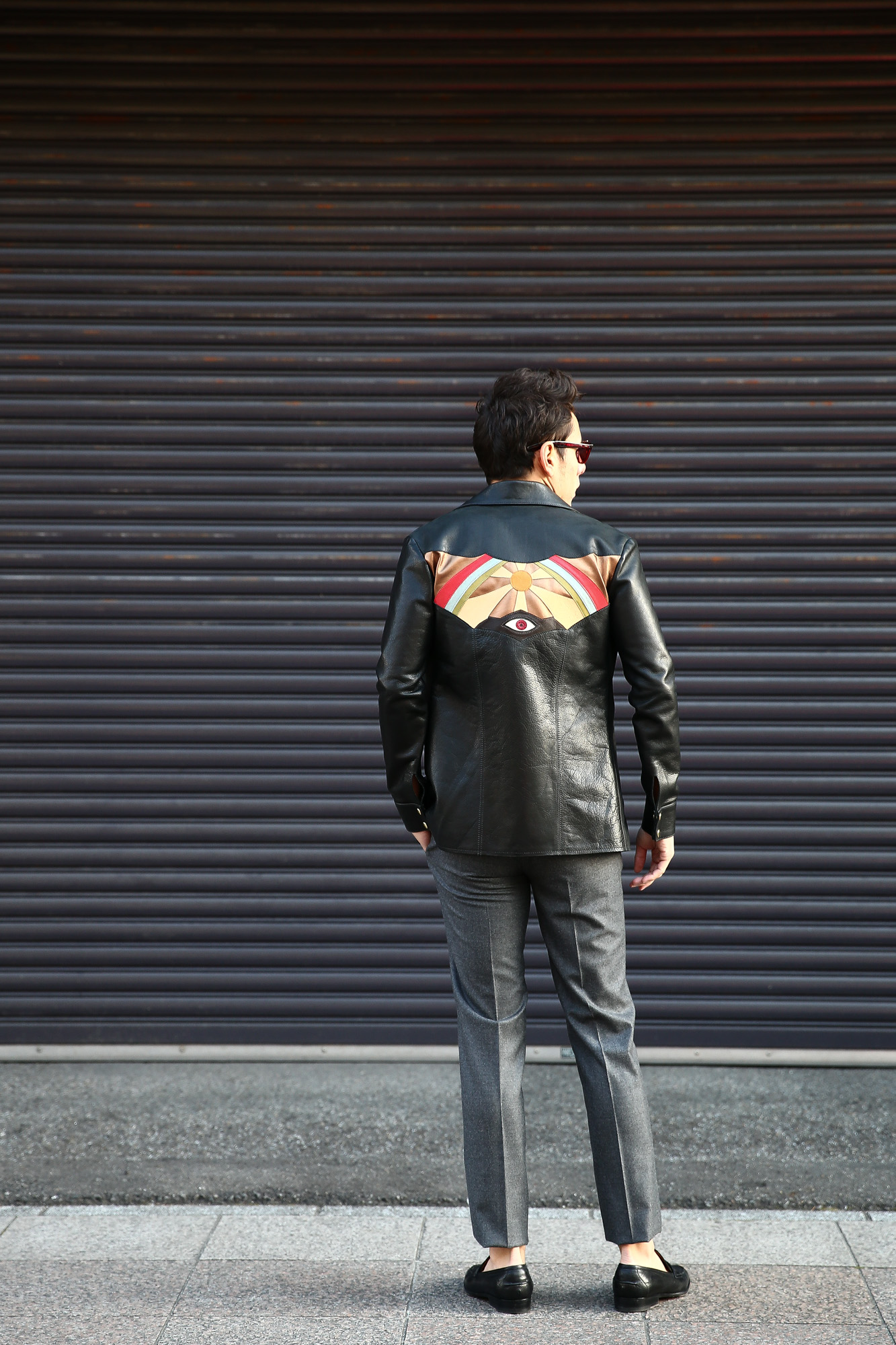 South Paradiso Leather(サウスパラディソレザー) East West(イーストウエスト) 【ILLUMINATI RAINBOW SHIRTS // イルミナティレインボーシャツ】 Cow hide Leather カウハイドレザー レザーシャツ BLACK(ブラック) MADE IN USA(アメリカ製) 愛知 名古屋 Alto e Diritto アルト エ デリット パラディソ サウスパラディソ SMOKE スモーク WINCHESTER ウィンチェスター ADLER アドラー アードラー 革ジャン ライダース レザージャケット